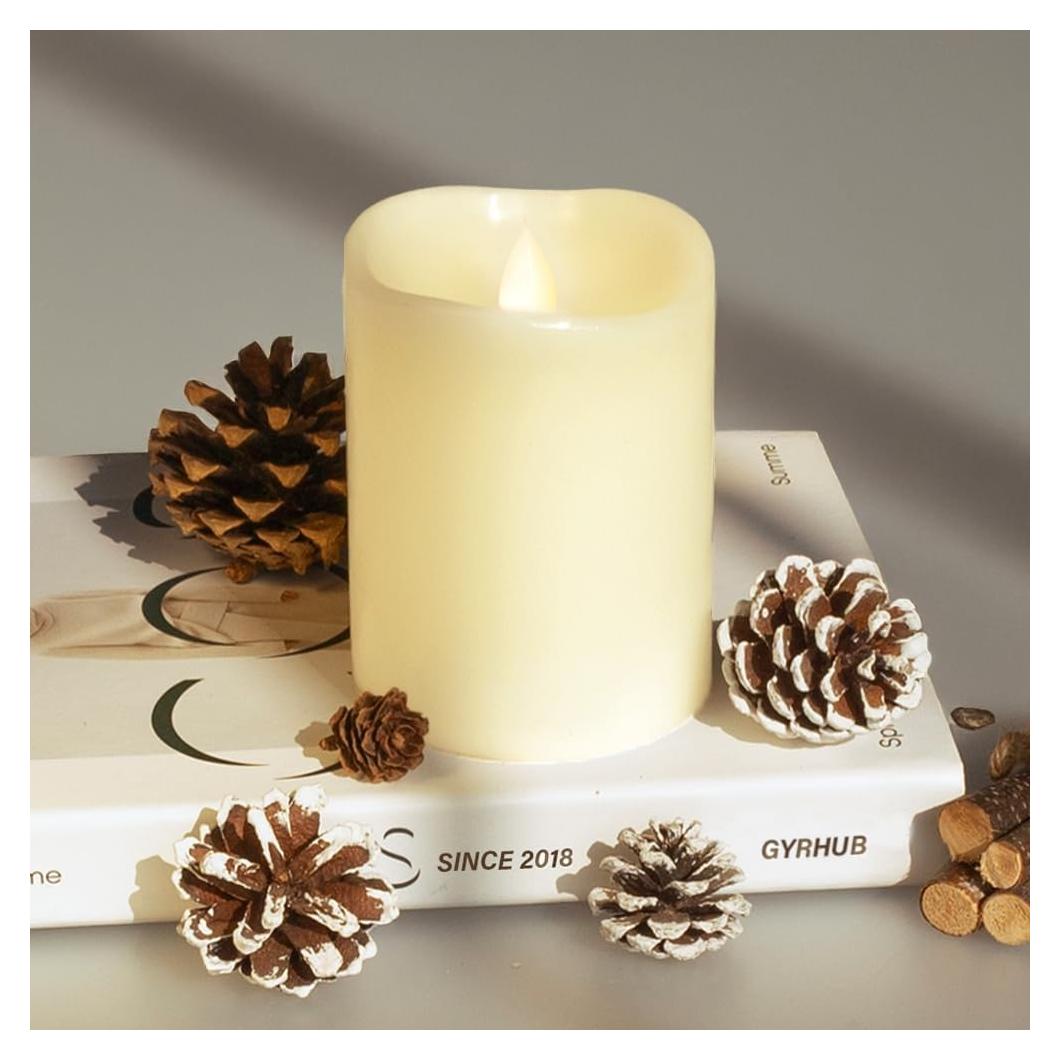 Vela LED Sin Llama GyrHub 3"x5" Efecto Realista Marfil