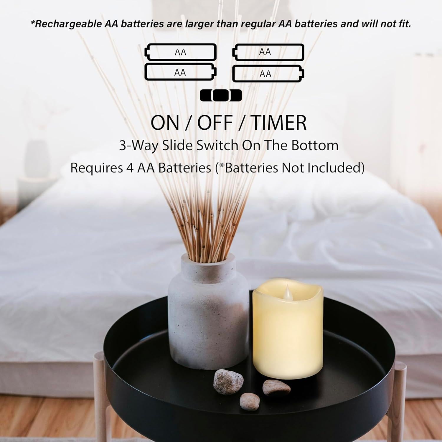 Vela LED Sin Llama GyrHub 3"x5" Efecto Realista Marfil