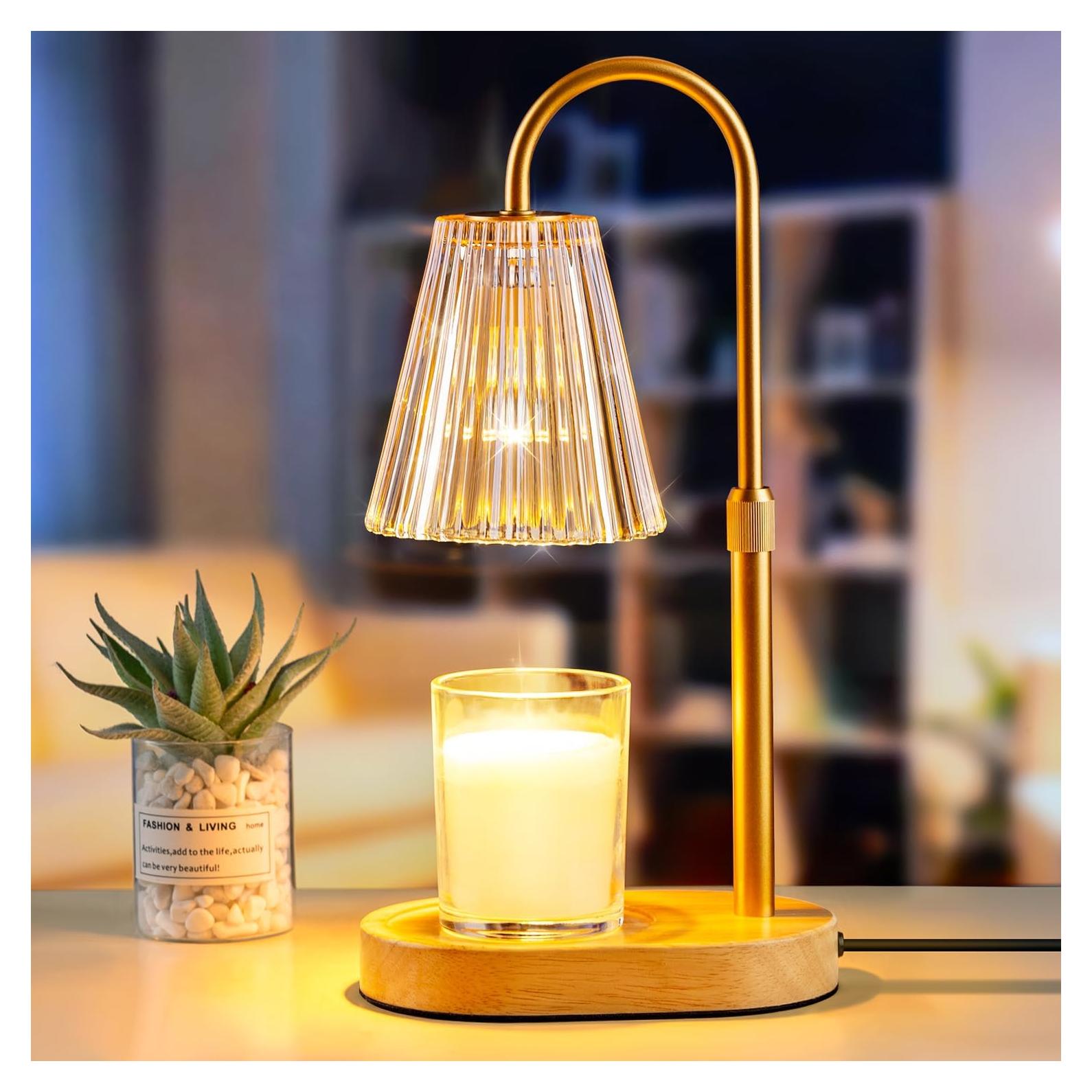 Lámpara Calentadora de Velas Skjrvrh Ámbar con Temporizador