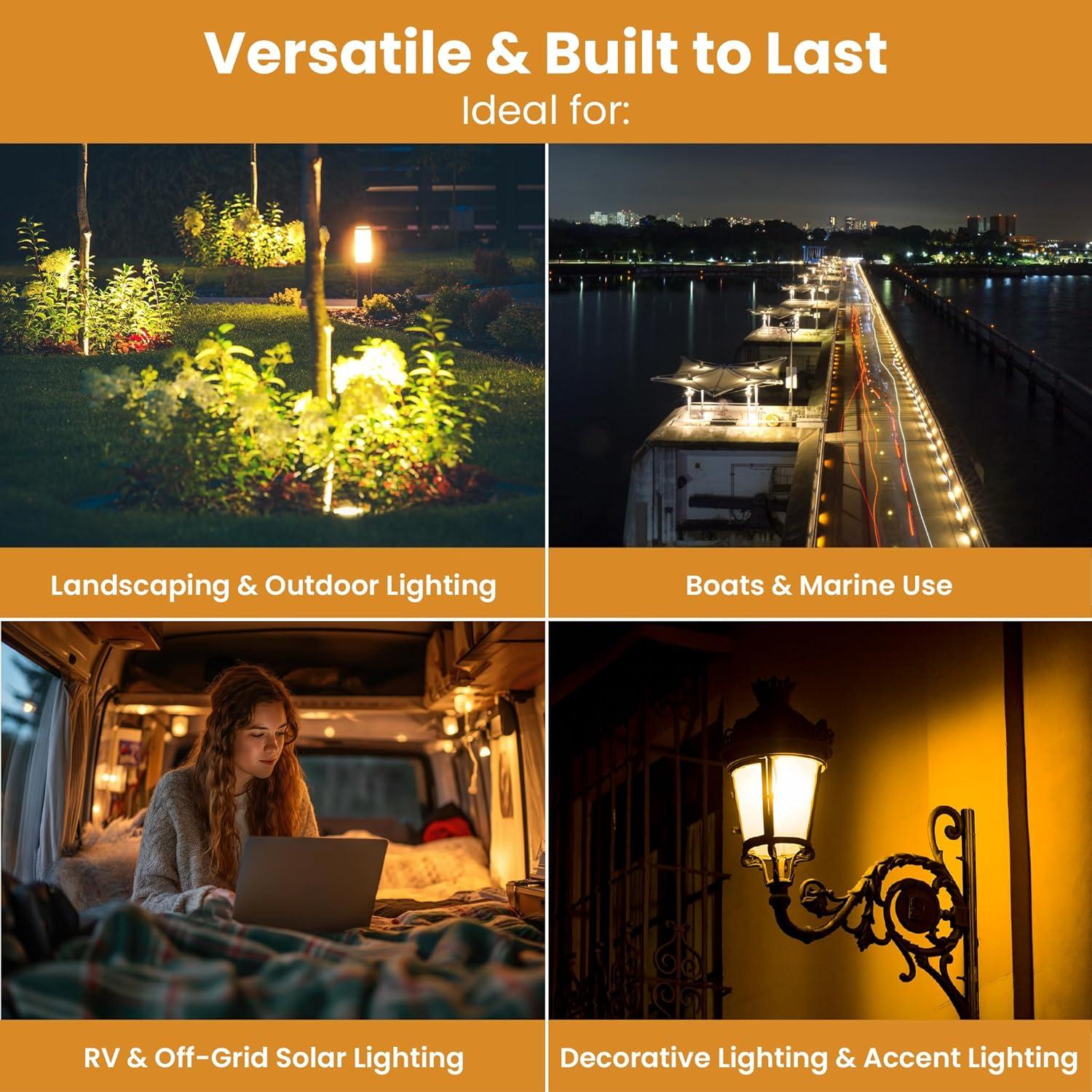 Bombilla LED Efecto Llama Ámbar 12V 4W 12Vmonster E26