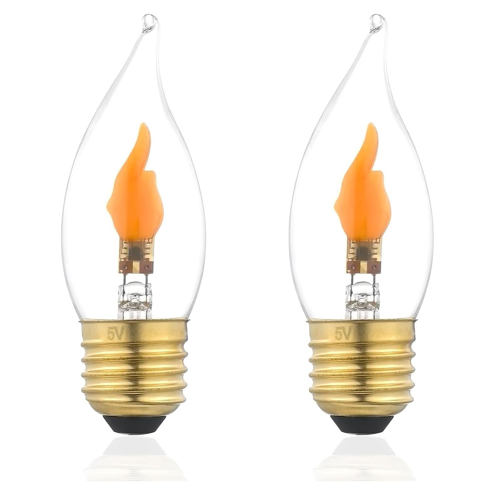 Bombilla LED de Llama C35 Xiaokalami E26 1800K 2W 2Pack