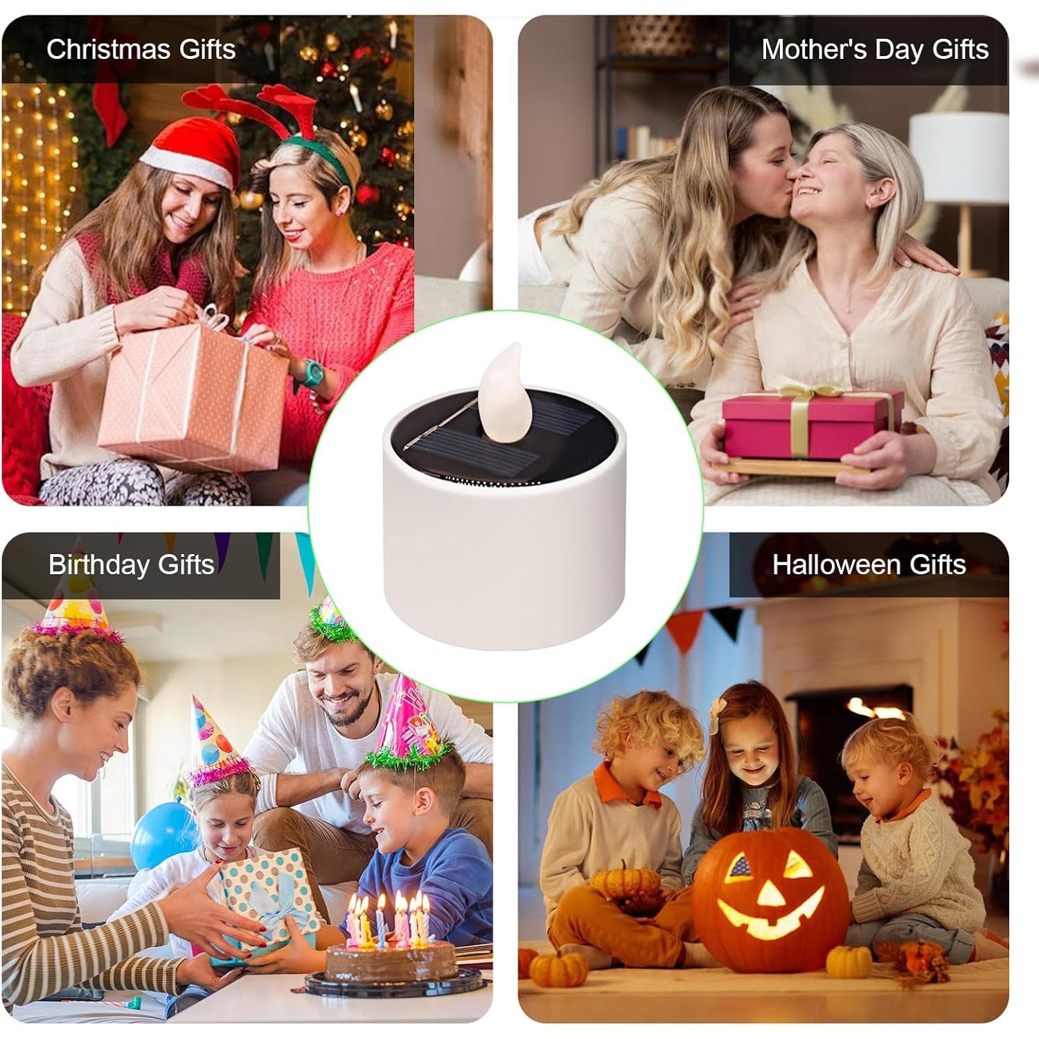 Luces de Té Solares LED Stadeco - Paquete de 8 Velas Recargables