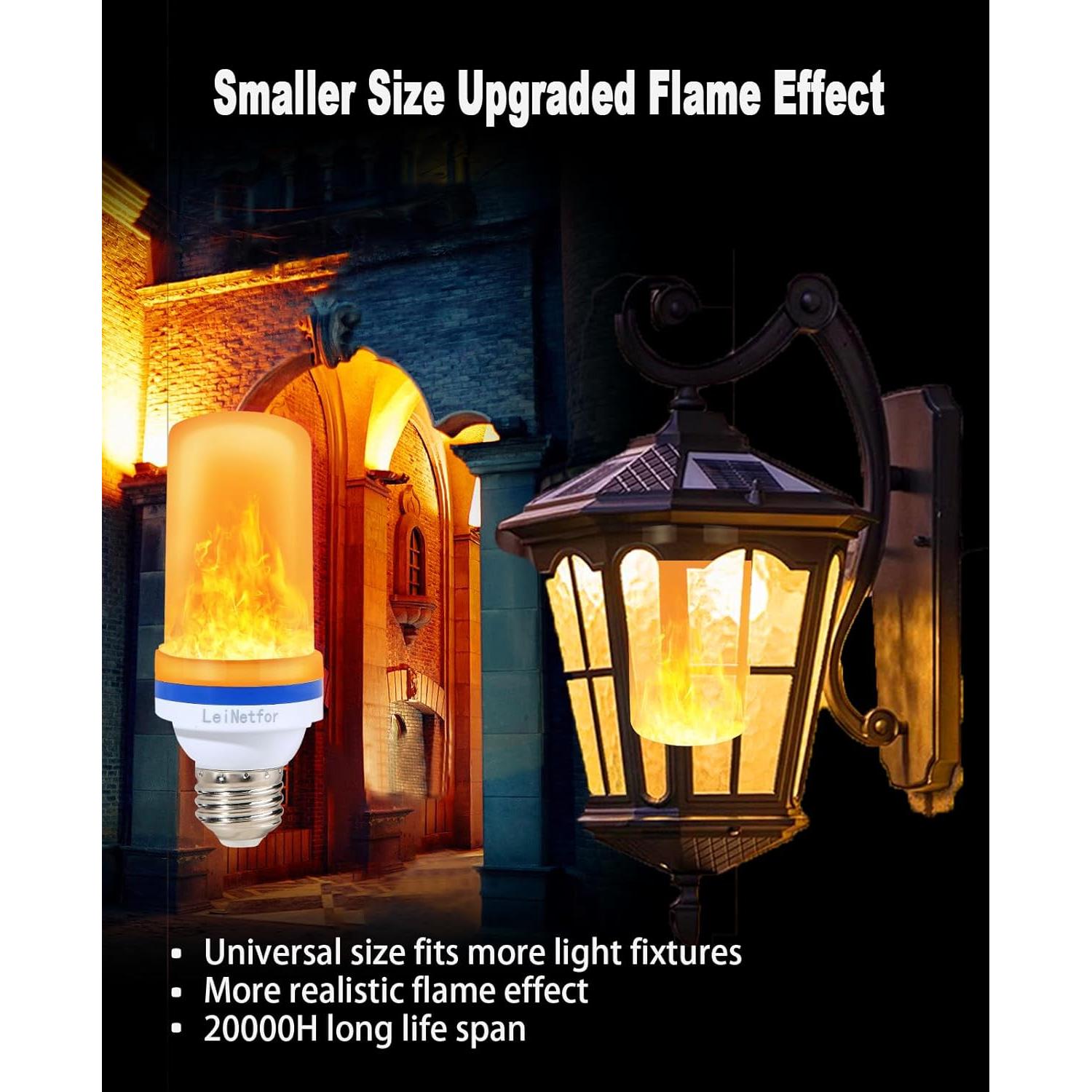 Bombillas LED de Efecto Llama LeiNetfor 4W 2Pack Amarillo