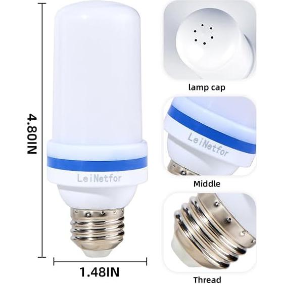 Bombillas LED de Efecto Llama LeiNetfor 4W 2Pack Amarillo