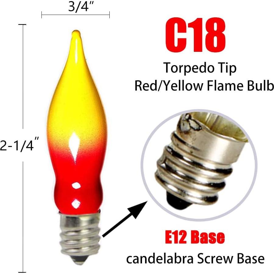 Paquete de 12 bombillas de luz de llama C18 Doratale 7W
