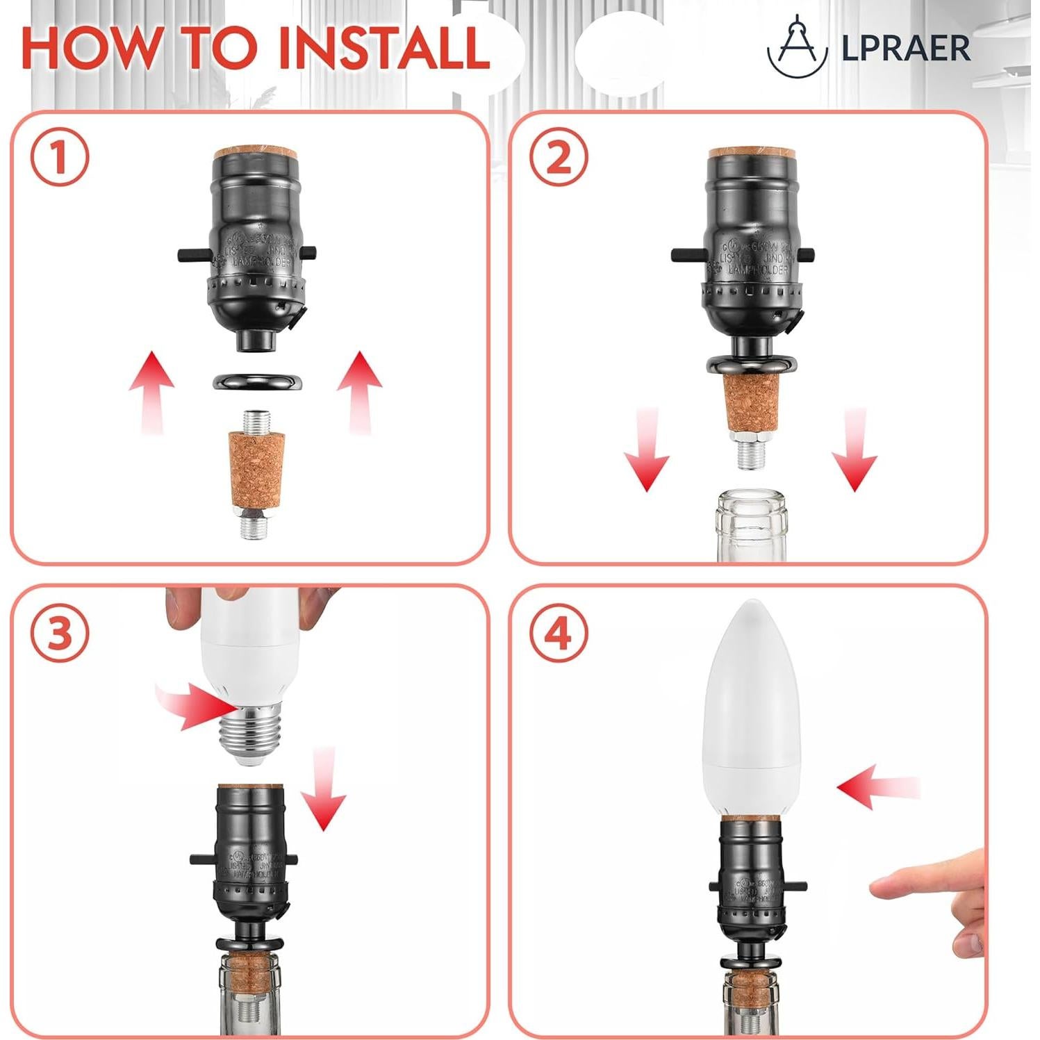 Kit de Lámpara de Botella de Vino DIY Lpraer con Bombillas LED