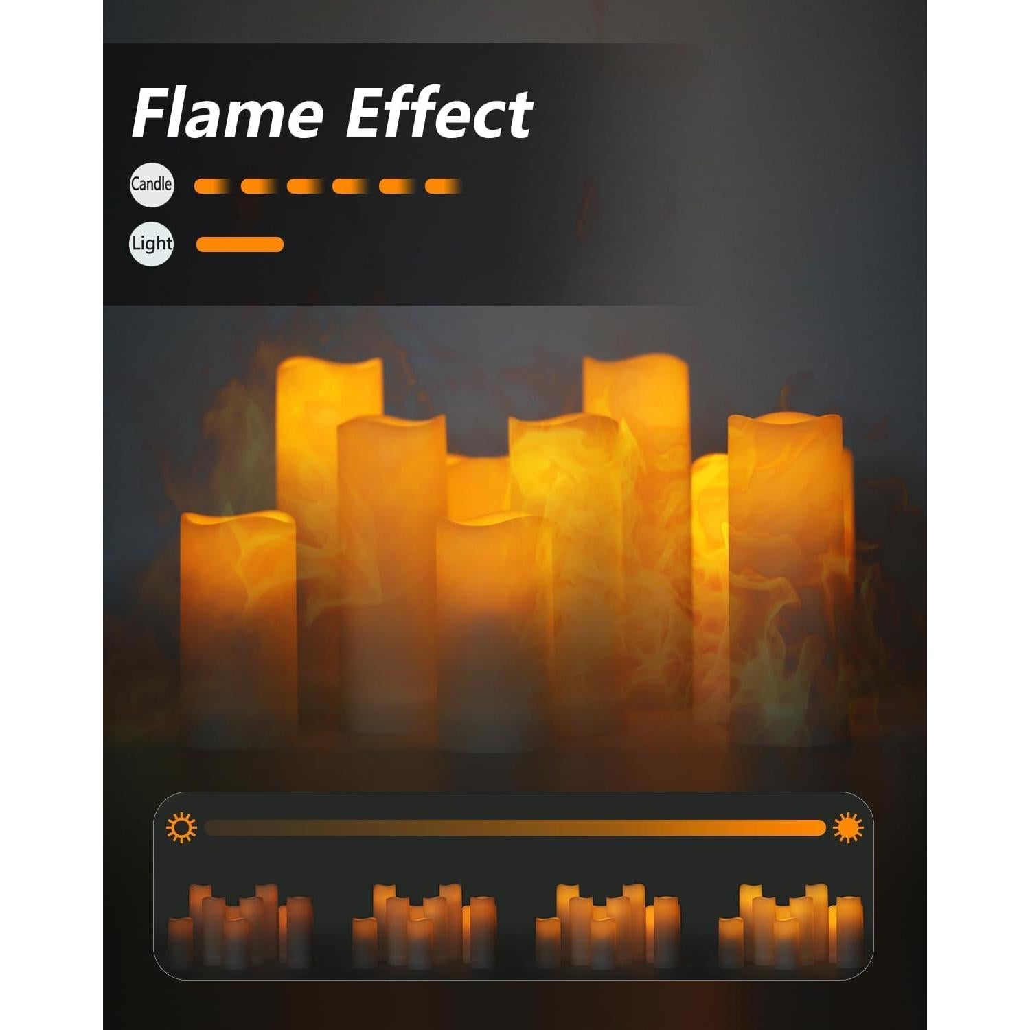 Juego de 10 Velas LED Parpadeantes Salipt - Marfil a Prueba de Agua