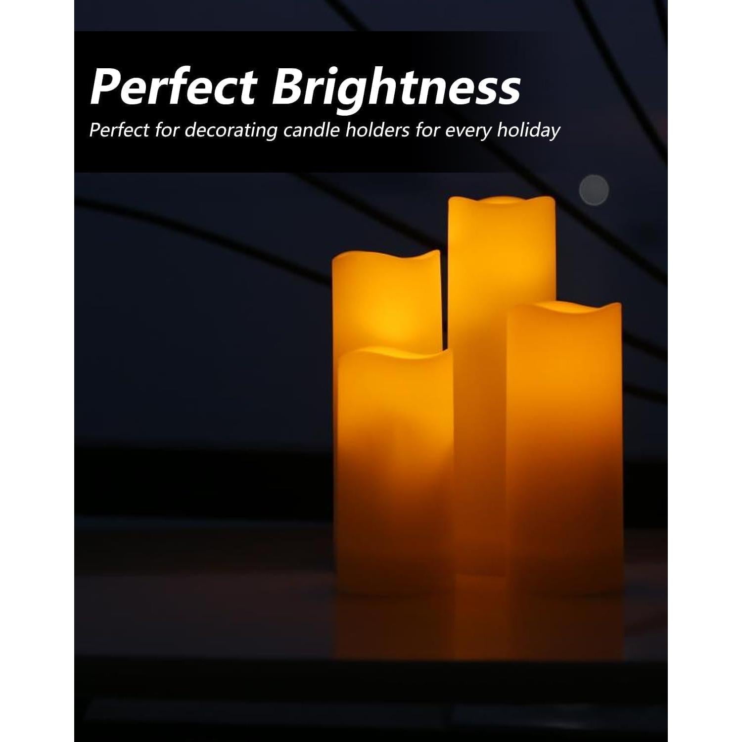 Juego de 10 Velas LED Parpadeantes Salipt - Marfil a Prueba de Agua