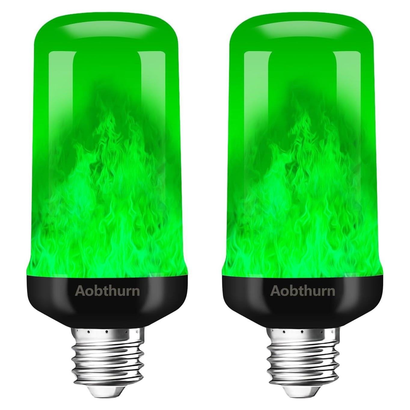 Bombilla LED E26 de Llama Verde 3W - Efecto Parpadeante 4 Modos