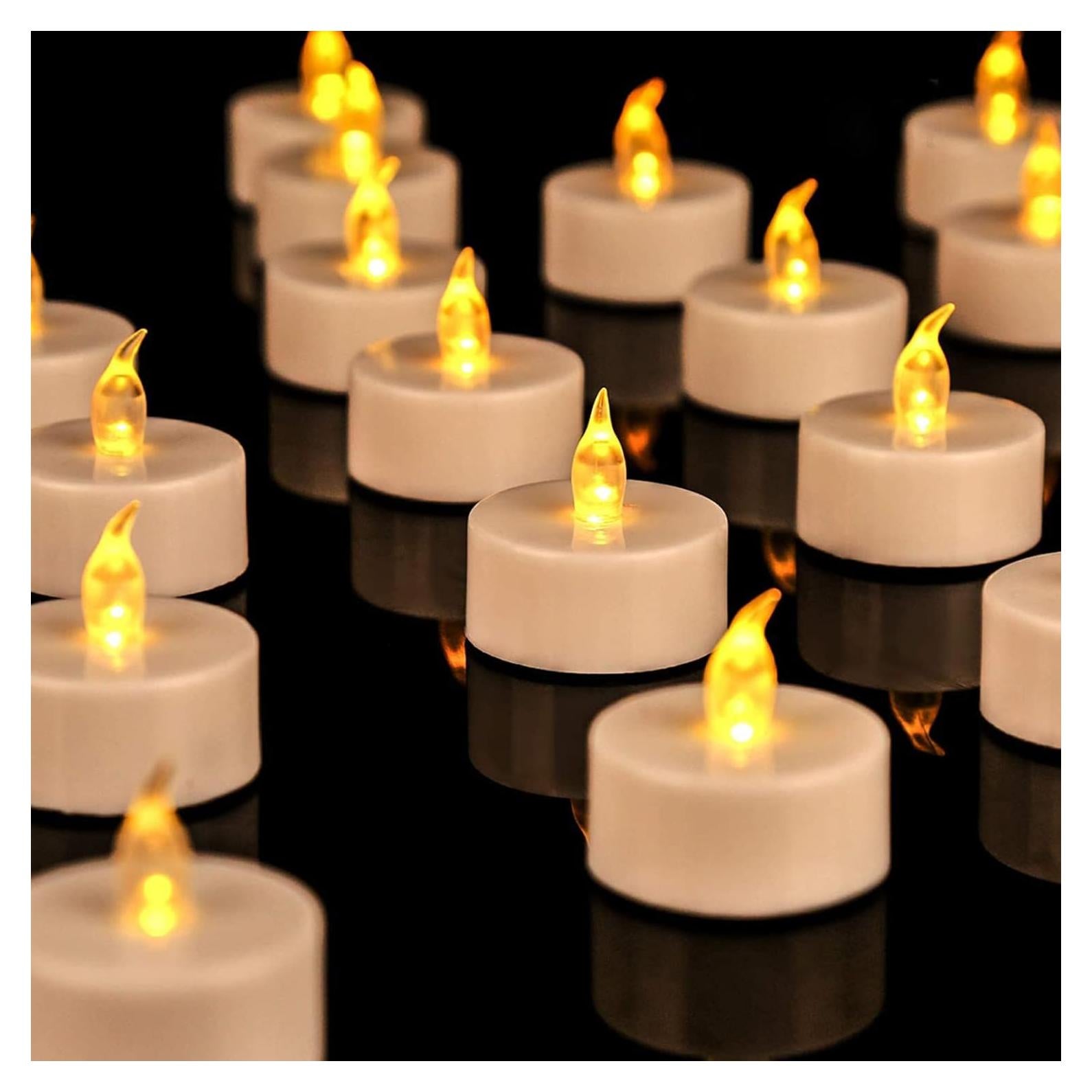 24 Velas de Té LED Sin Llama Partyreal Amarillas Cálidas