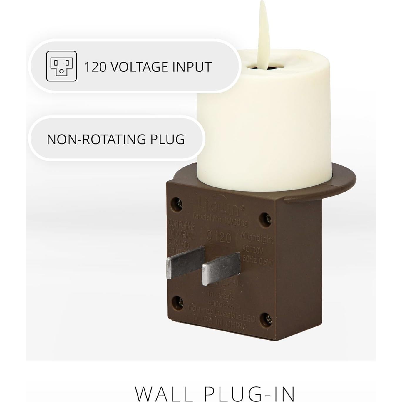 Luz Nocturna Sin Llama Luminara Bronce con Sensor Crepúsculo - Juego de 2