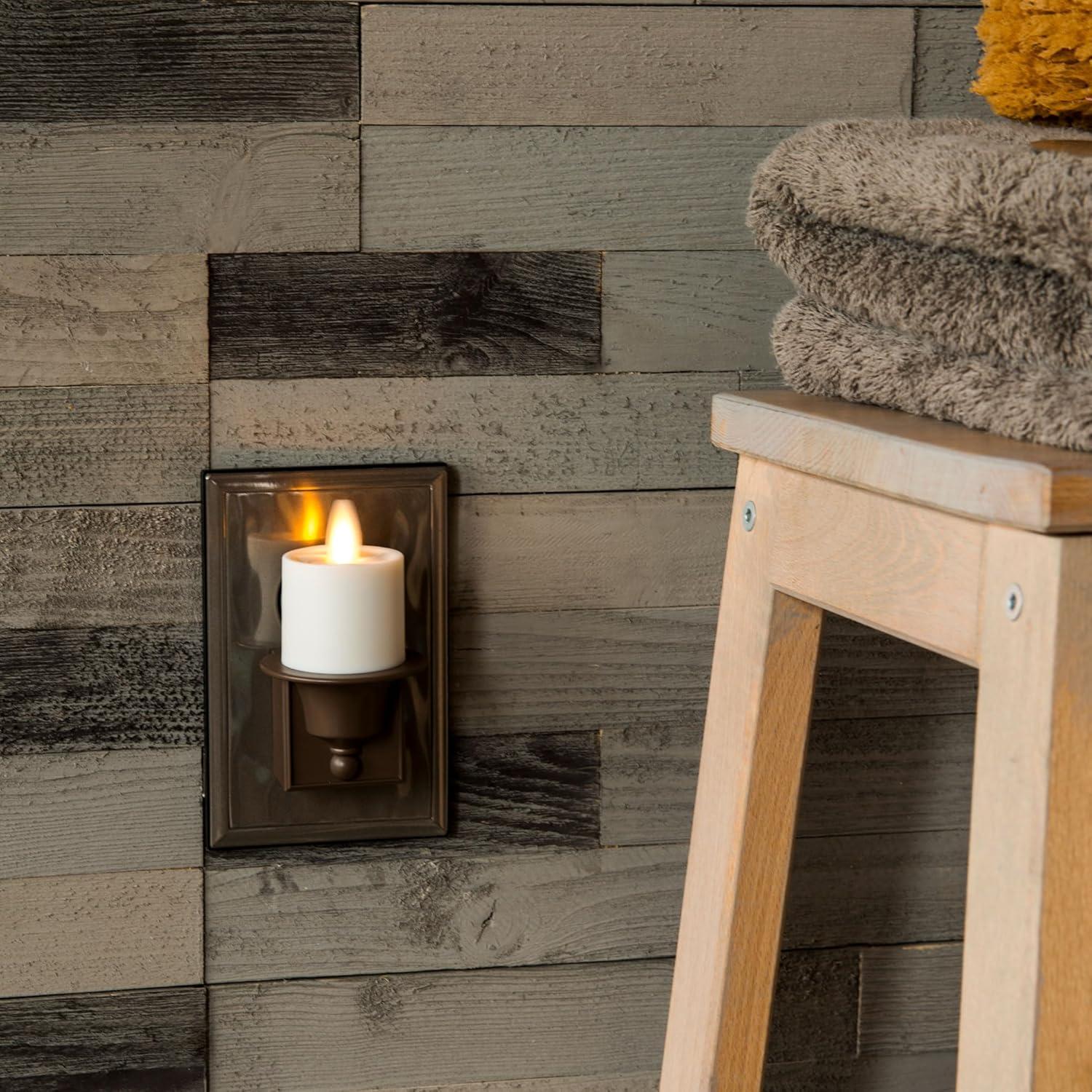 Luz Nocturna Sin Llama Luminara Bronce con Sensor Crepúsculo - Juego de 2