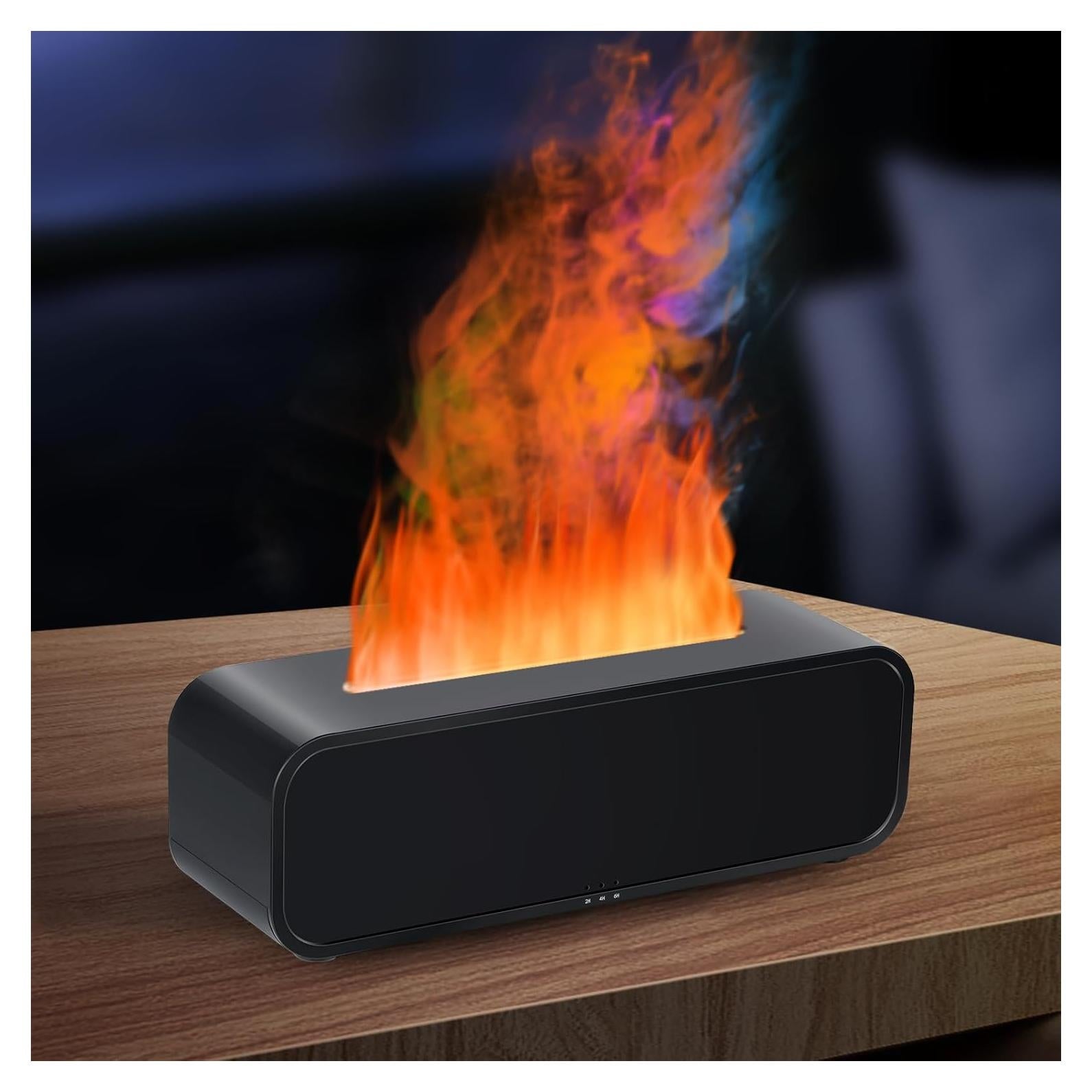 Difusor de Llama EGCUQ 250ml Negro con Música y Luz LED