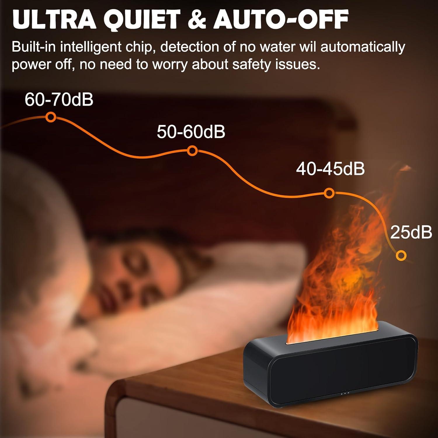 Difusor de Llama EGCUQ 250ml Negro con Música y Luz LED