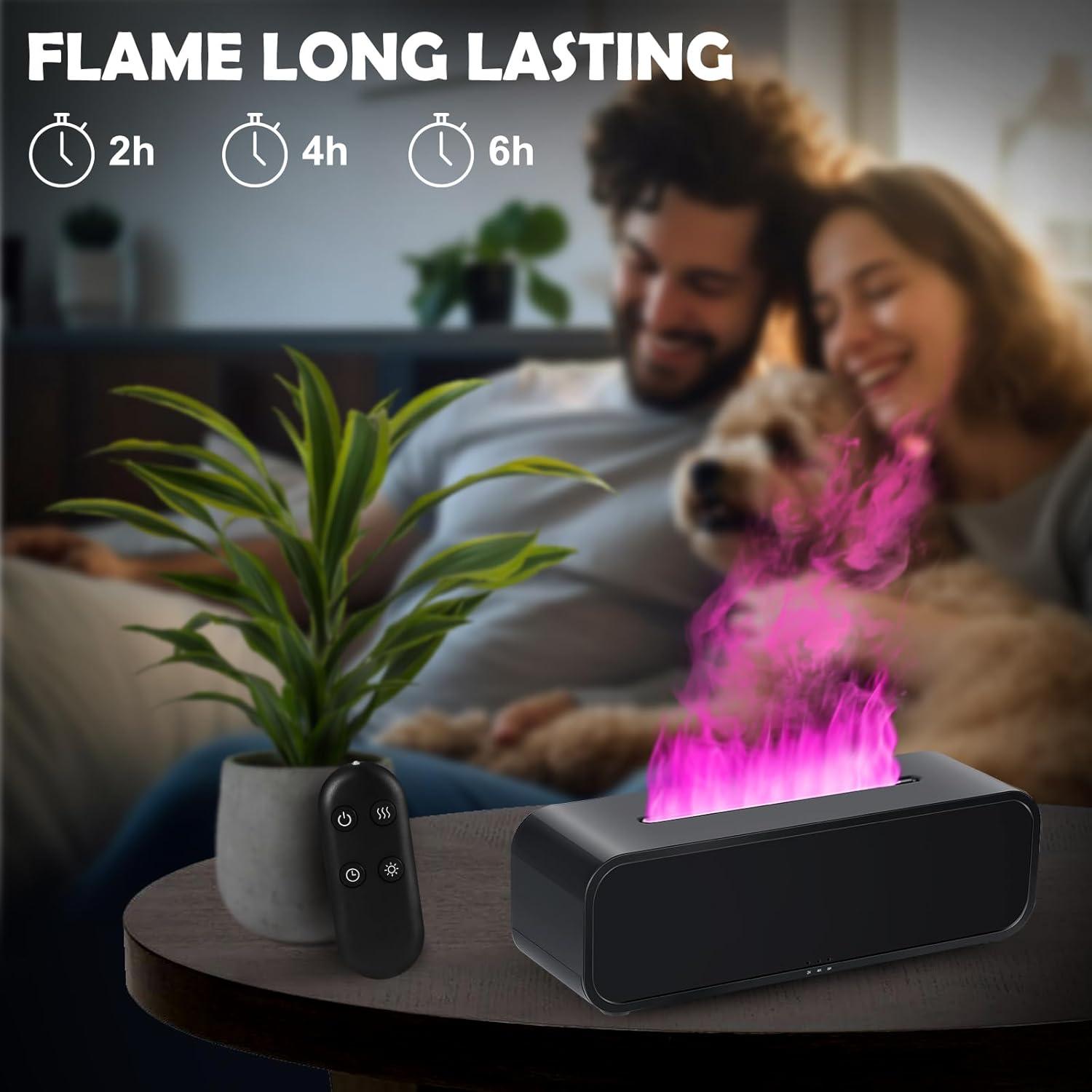 Difusor de Llama EGCUQ 250ml Negro con Música y Luz LED