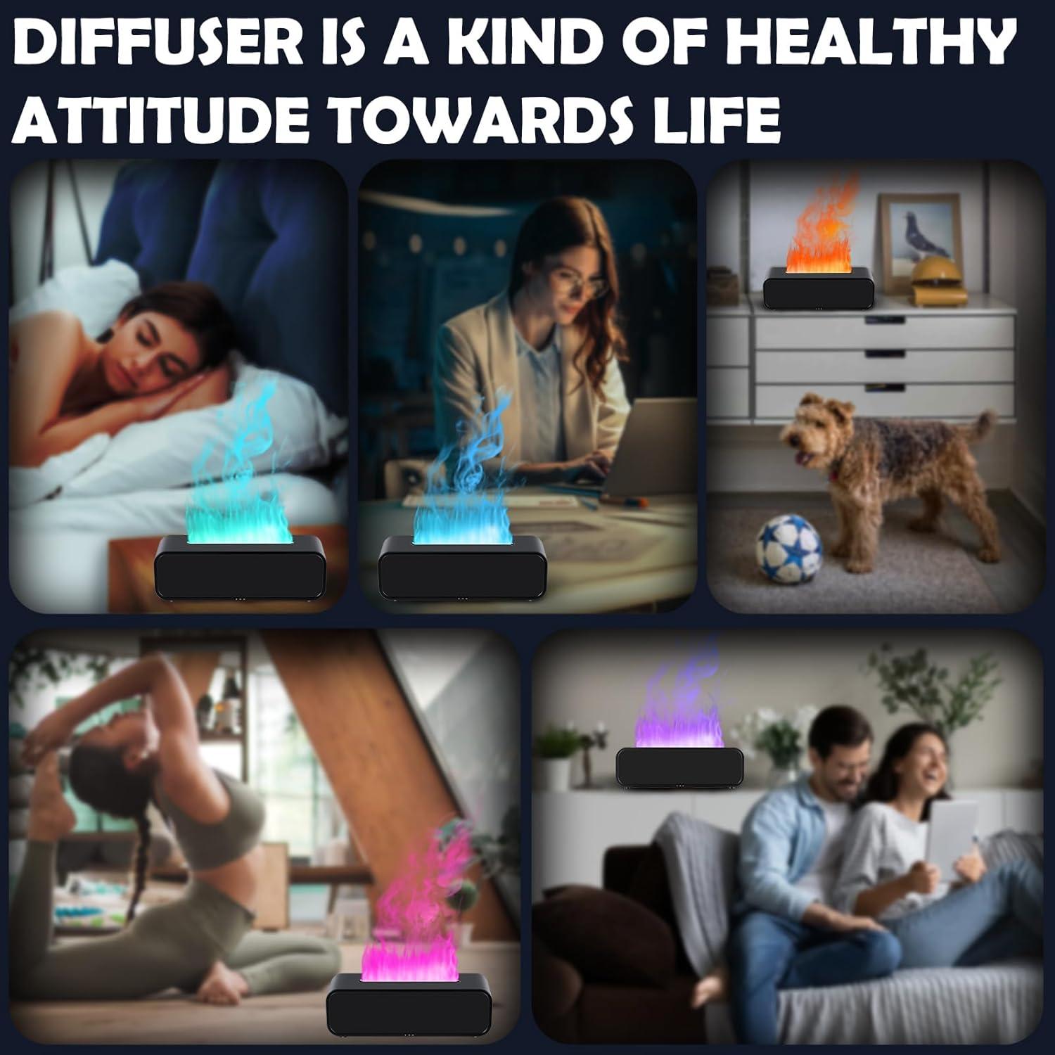 Difusor de Llama EGCUQ 250ml Negro con Música y Luz LED