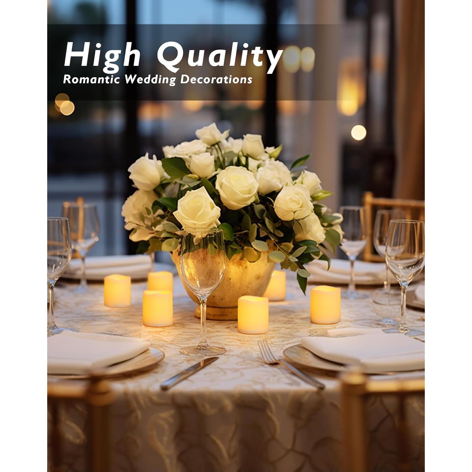 Homemory 100 Velas Votivas LED Amarillo Ámbar Sin Llama