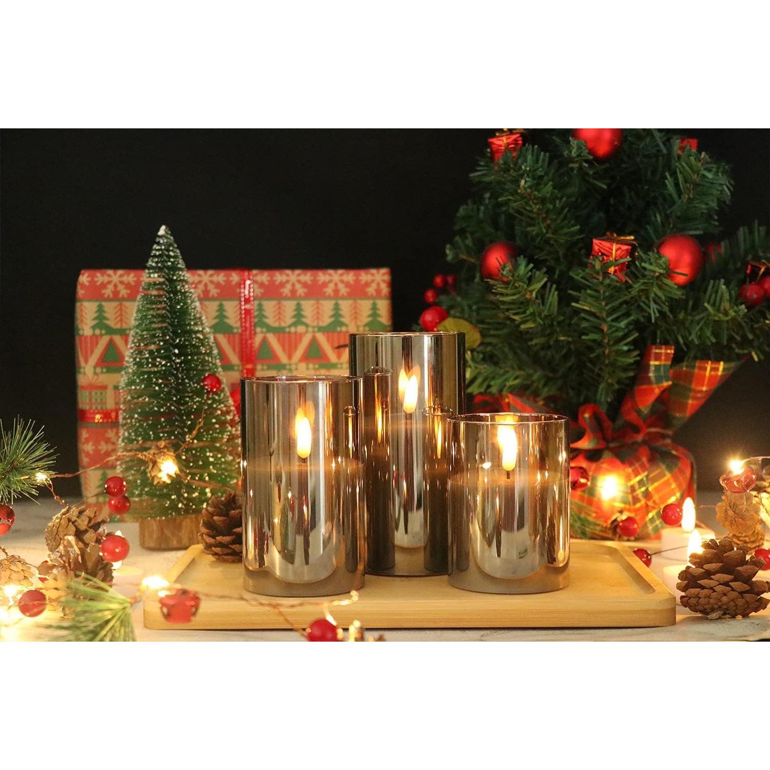 Velas LED Recargables GenSwin Sin Llama 3D Gris Cera Real