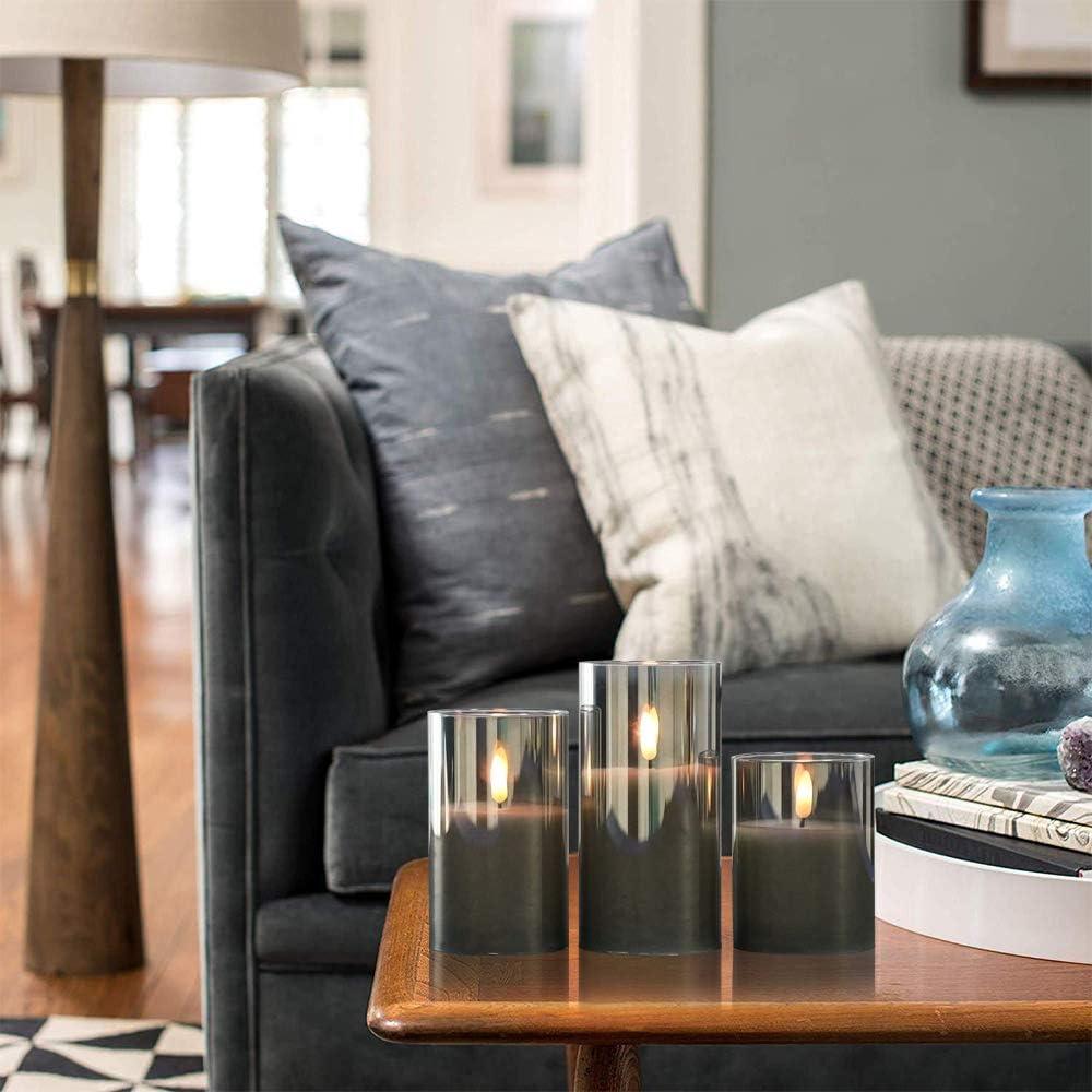 Velas LED Recargables GenSwin Sin Llama 3D Gris Cera Real