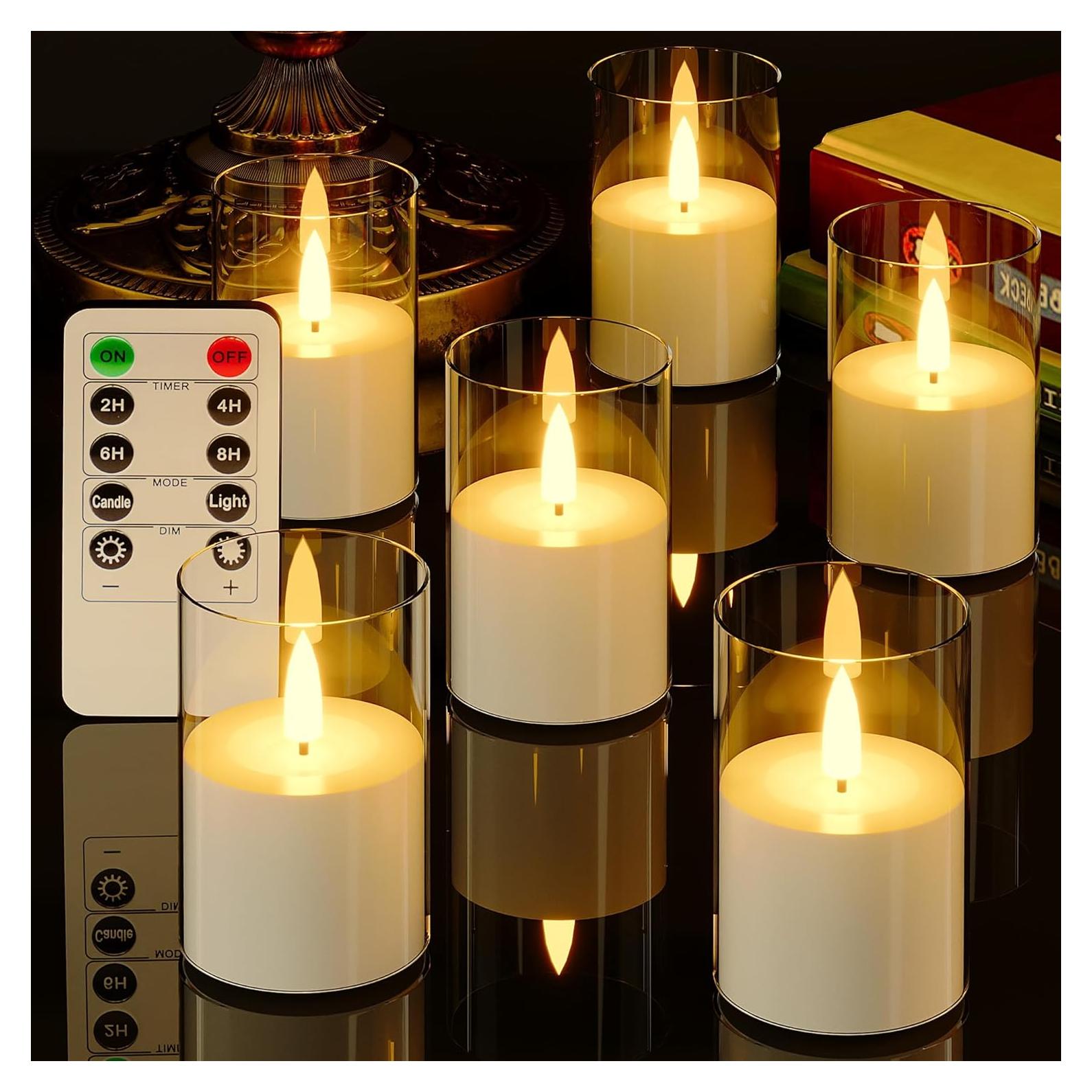 6 Velas LED Sin Llama VIODAIM con Control Remoto y Temporizador