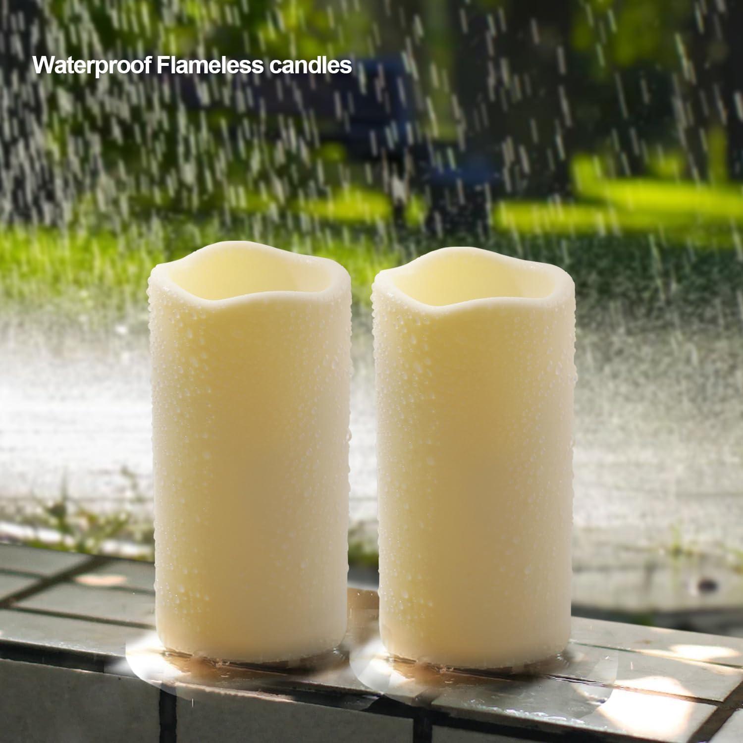 9 Velas LED Sin Llama Biyanuo para Exteriores con Control Remoto