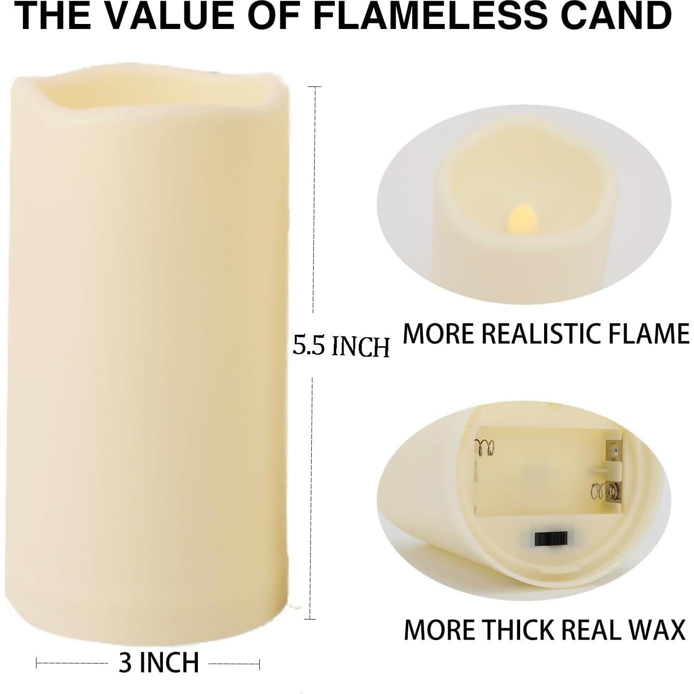 9 Velas LED Sin Llama Biyanuo para Exteriores con Control Remoto