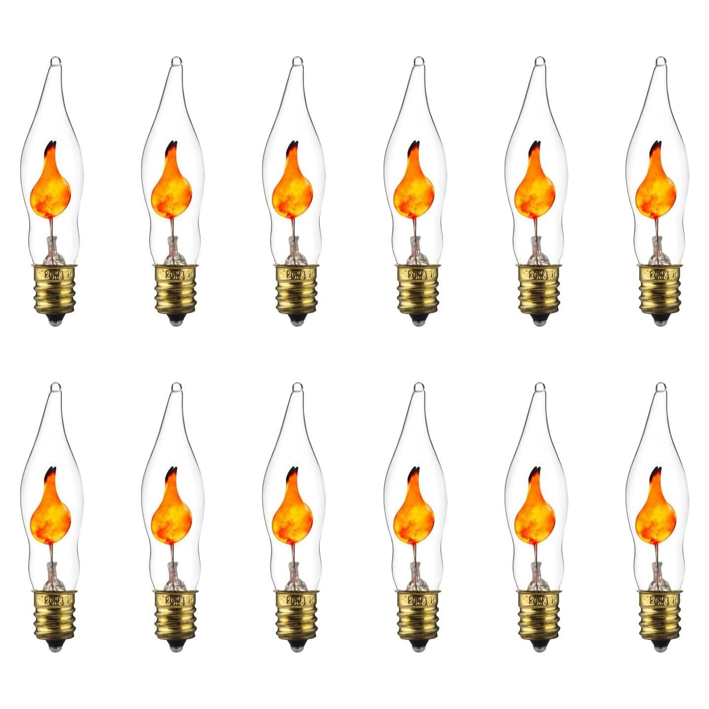 Bombilla de Candelabro Parpadeante Sunlite Petite Naranja E12 3W Paquete 12