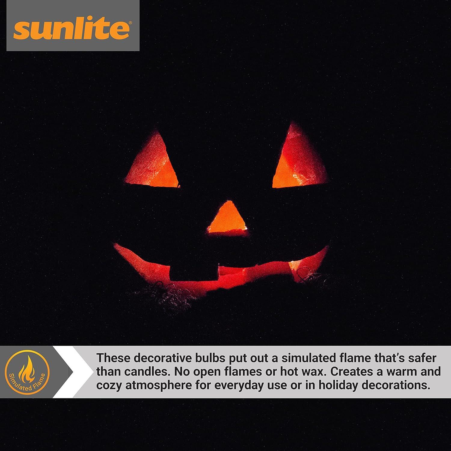 Bombilla de Candelabro Parpadeante Sunlite Petite Naranja E12 3W Paquete 12