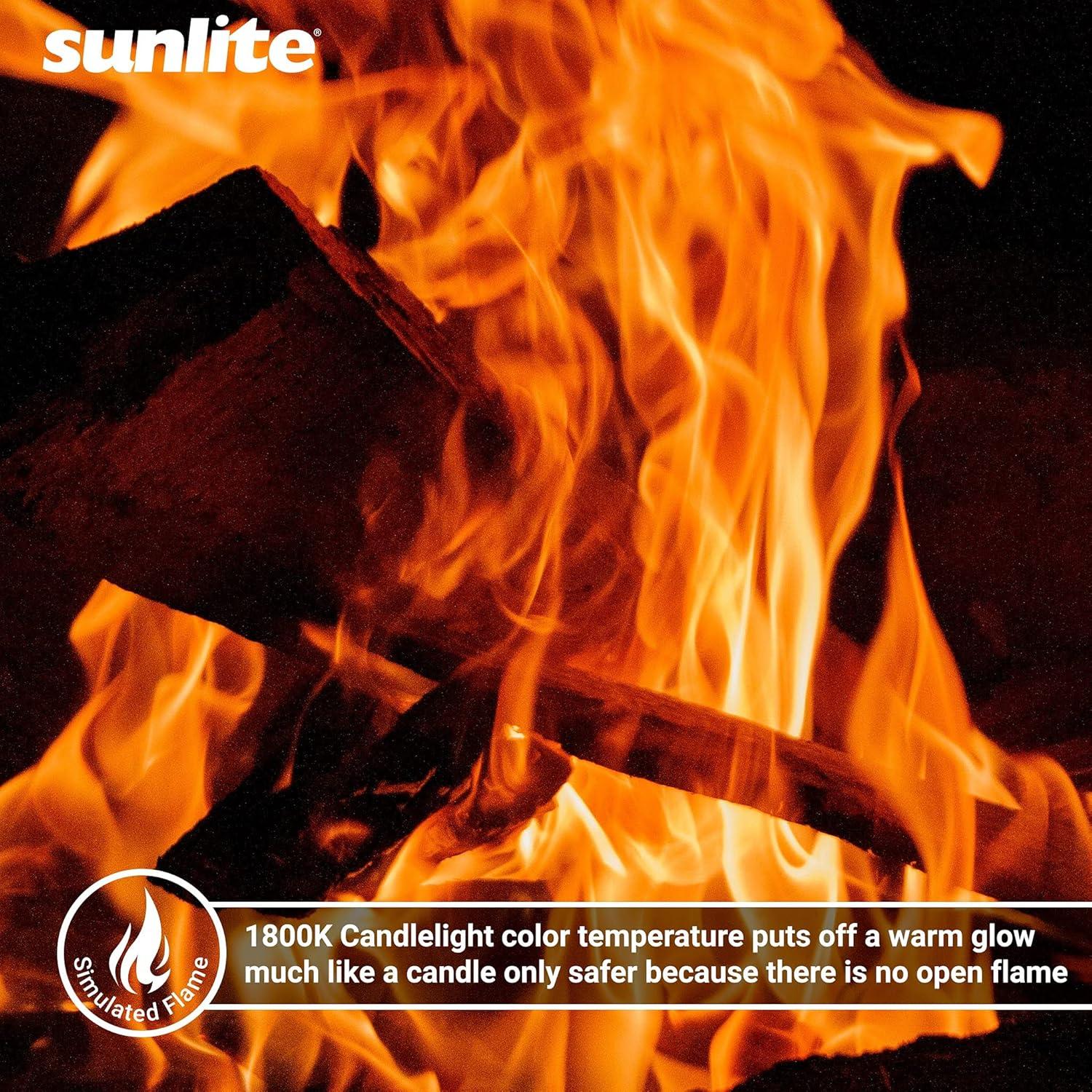 Bombilla de Candelabro Parpadeante Sunlite Petite Naranja E12 3W Paquete 12