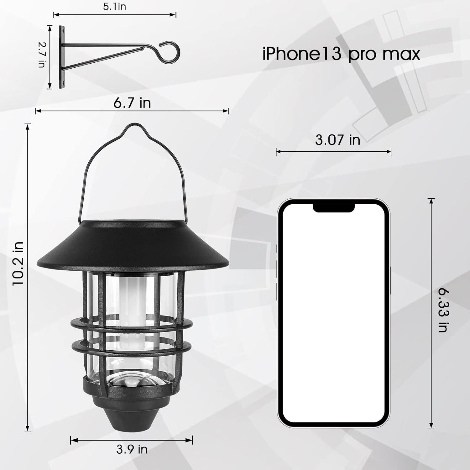 Linterna Solar Colgante Derynome, 2 Piezas, IP65, 15 Lúmenes