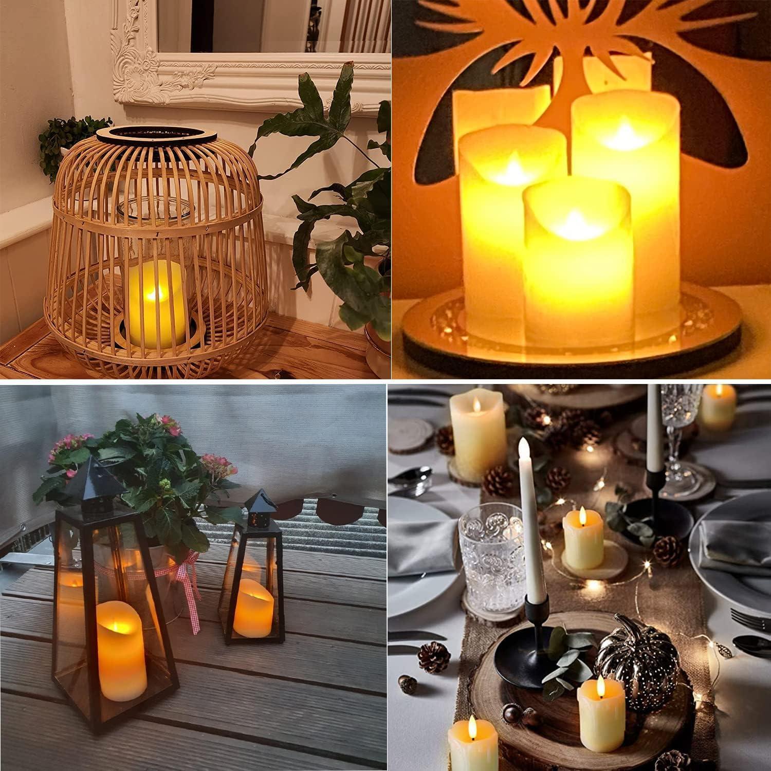 Velas LED Sin Llama Marfil 3pack con Control Remoto y Temporizador