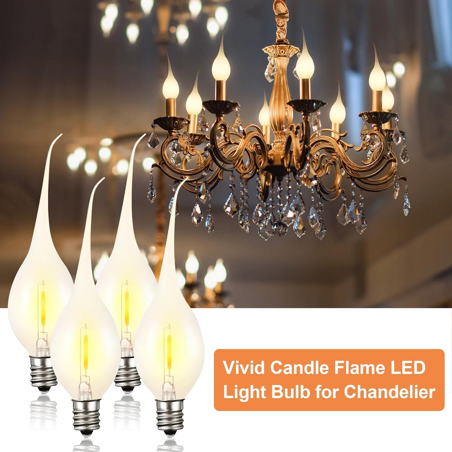 Bombillas LED de Vela de Silicona Meonum 12 Pcs E12 120V