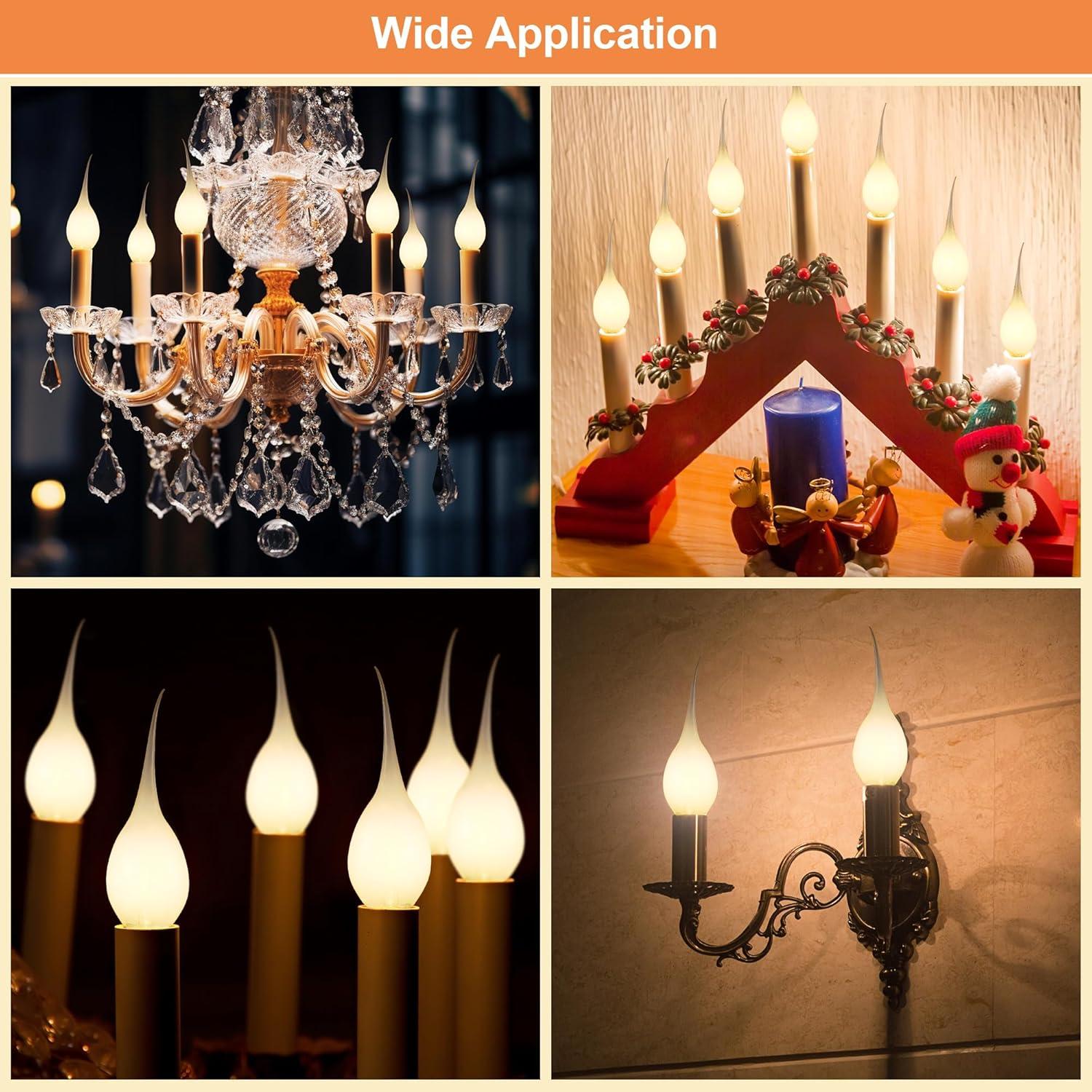 Bombillas LED de Vela de Silicona Meonum 12 Pcs E12 120V