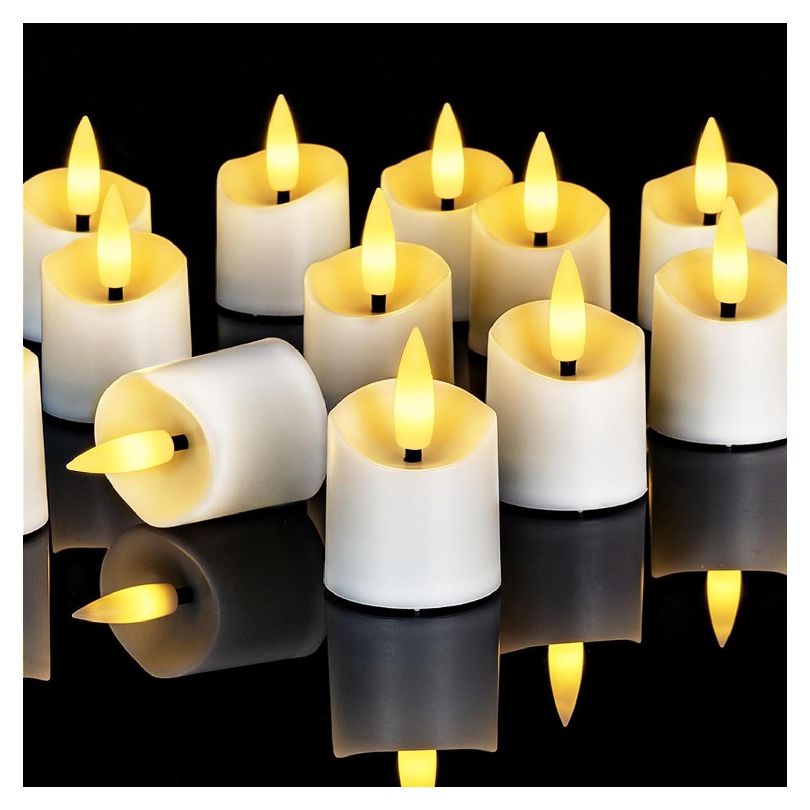 Homemory 12 Velas LED Sin Llama con Temporizador - Blanca