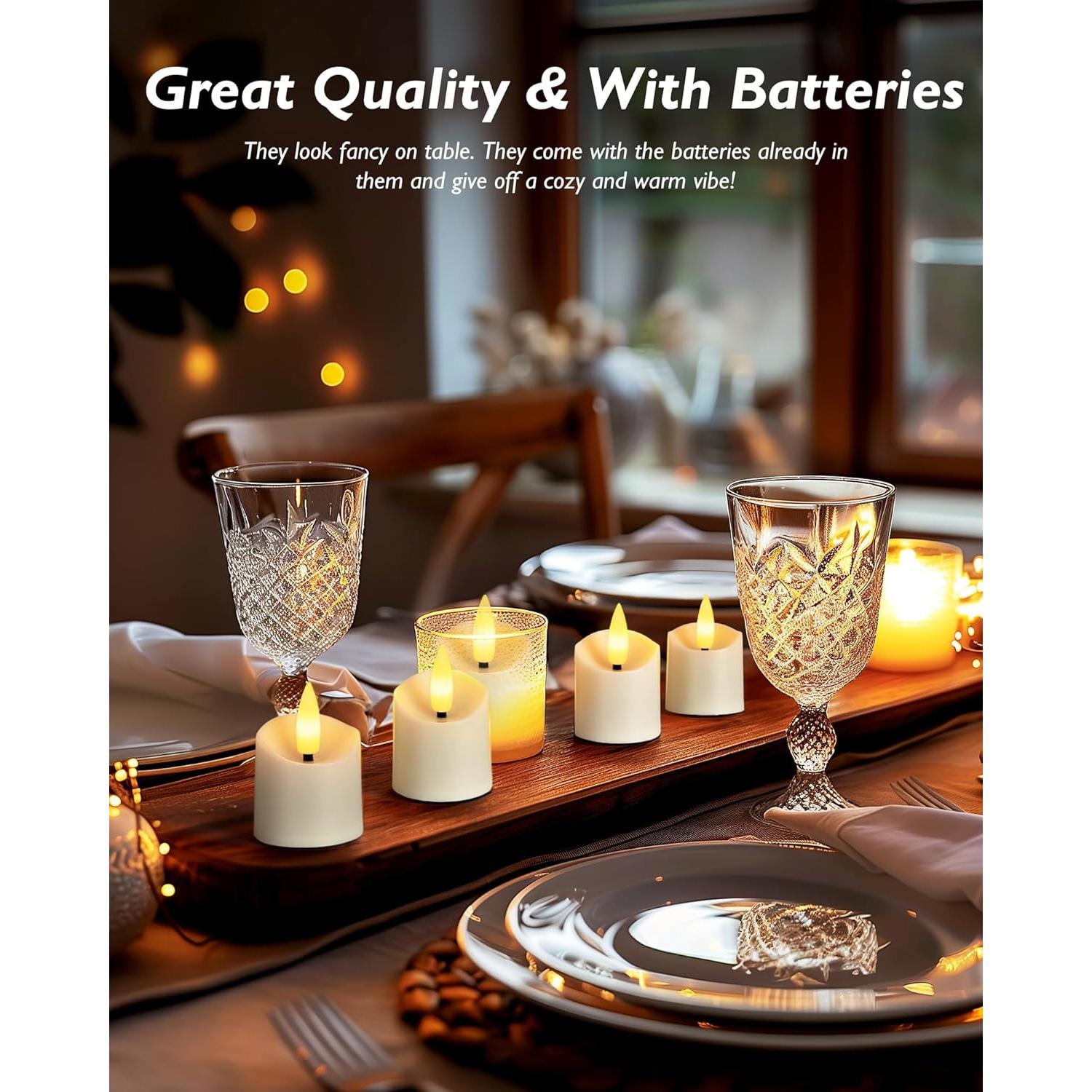 Homemory 12 Velas LED Sin Llama con Temporizador - Blanca