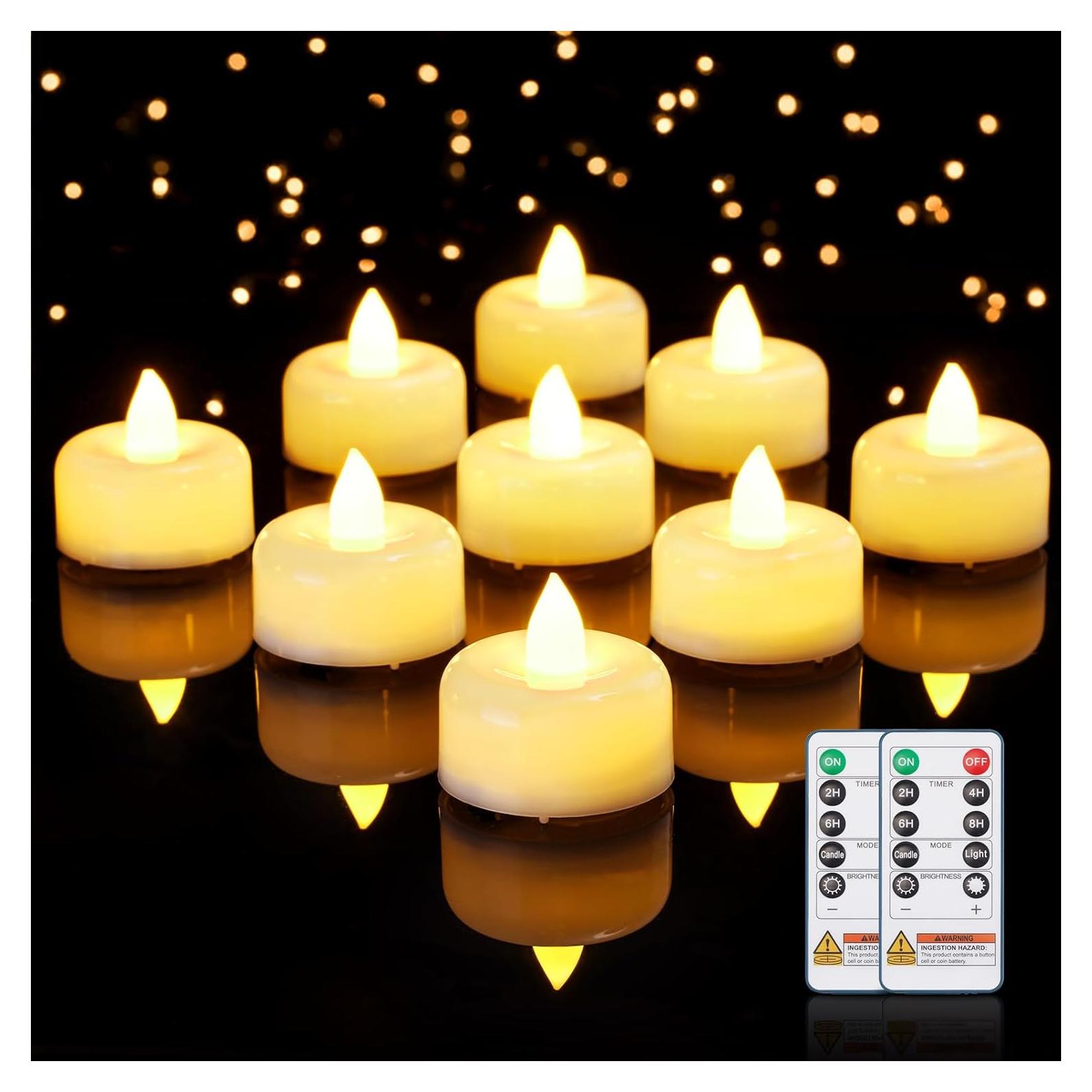 Velas LED Remotas Amagic 24 Piezas Marfil con Temporizador