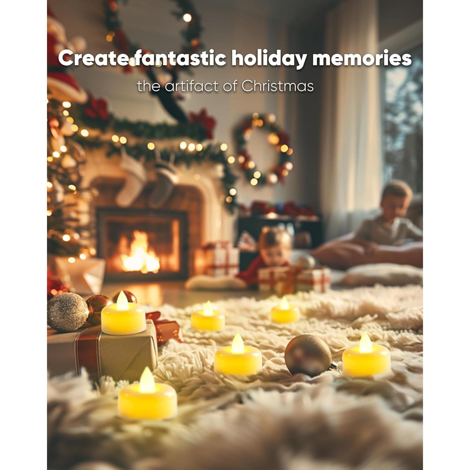 Velas LED Remotas Amagic 24 Piezas Marfil con Temporizador