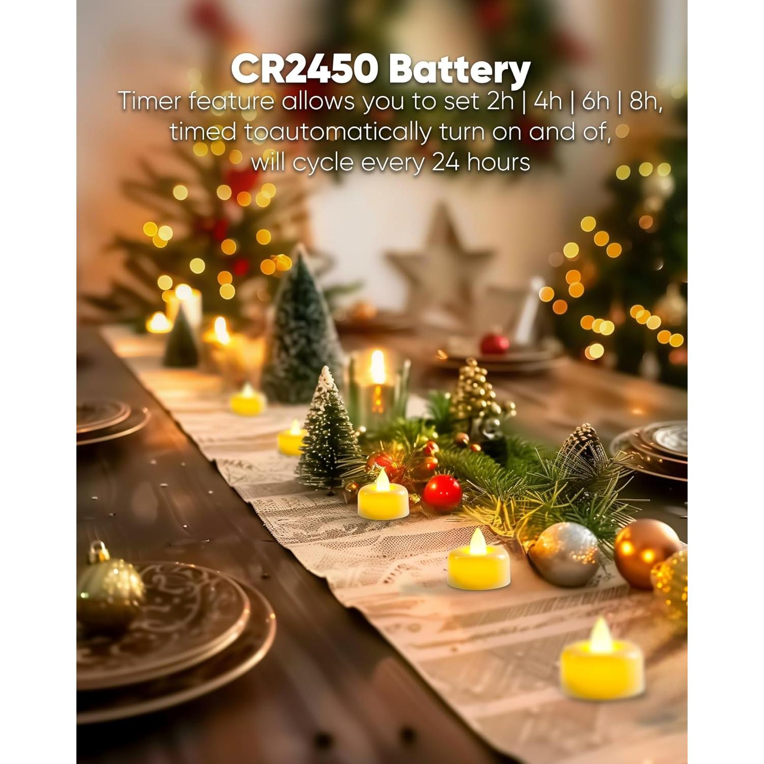 Velas LED Remotas Amagic 24 Piezas Marfil con Temporizador