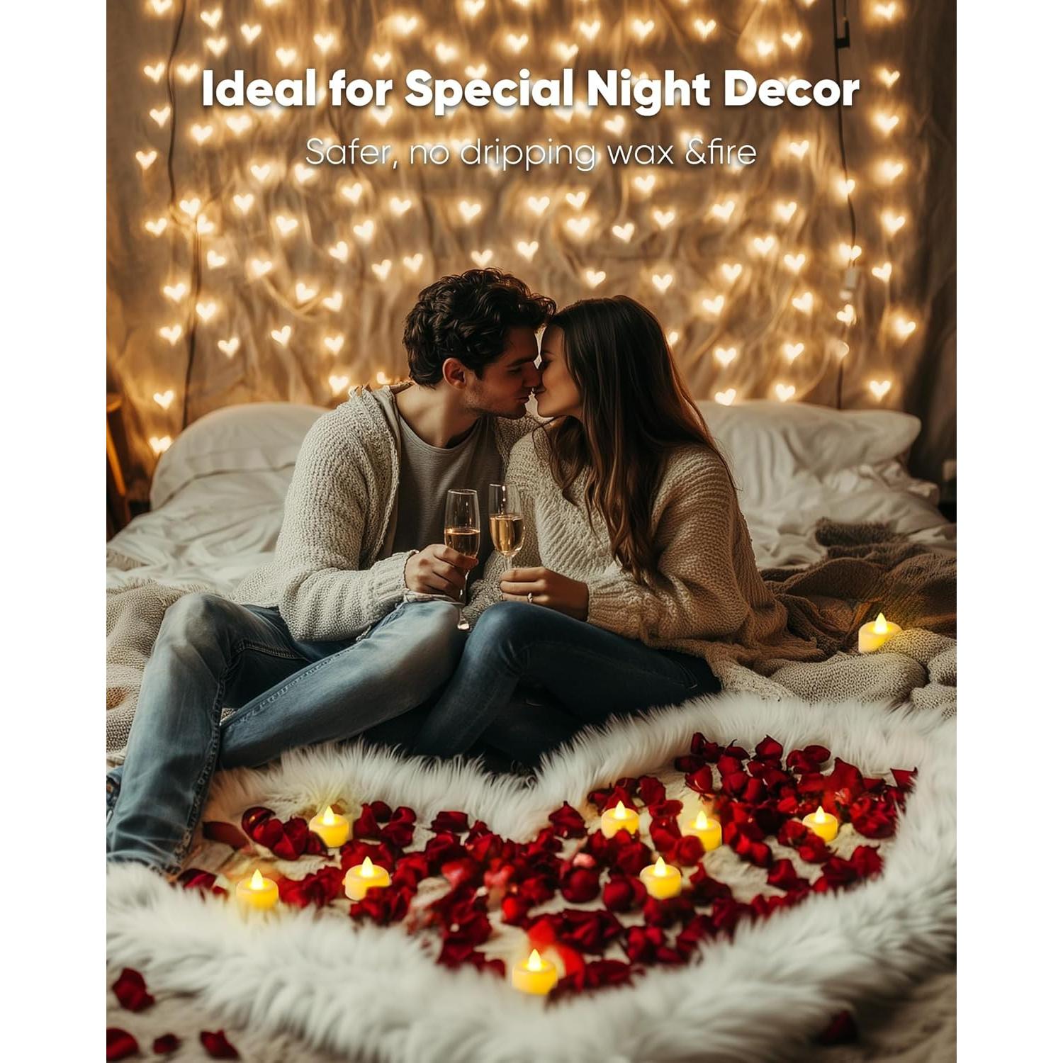 Velas LED Remotas Amagic 24 Piezas Marfil con Temporizador