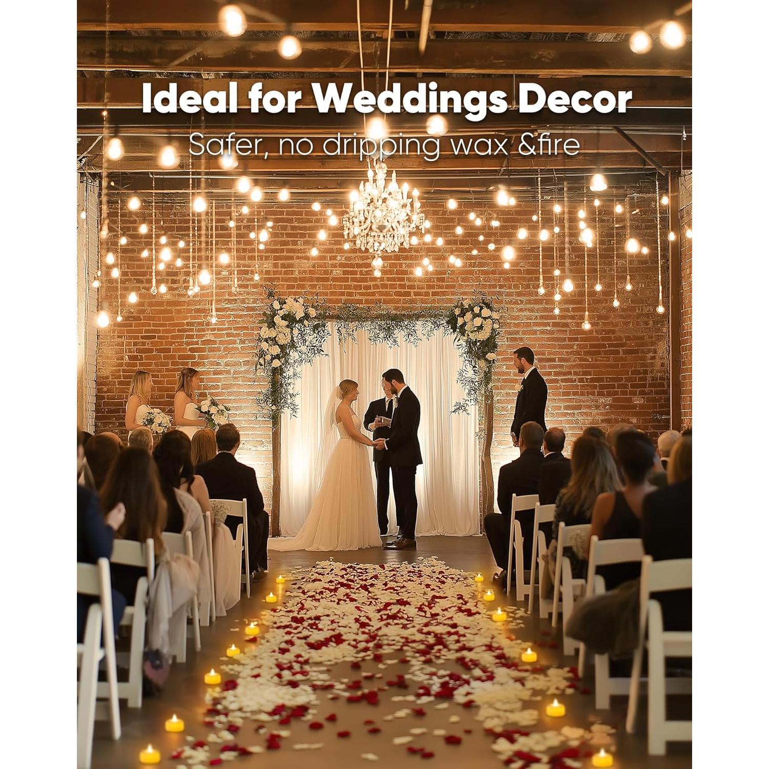 Velas LED Remotas Amagic 24 Piezas Marfil con Temporizador