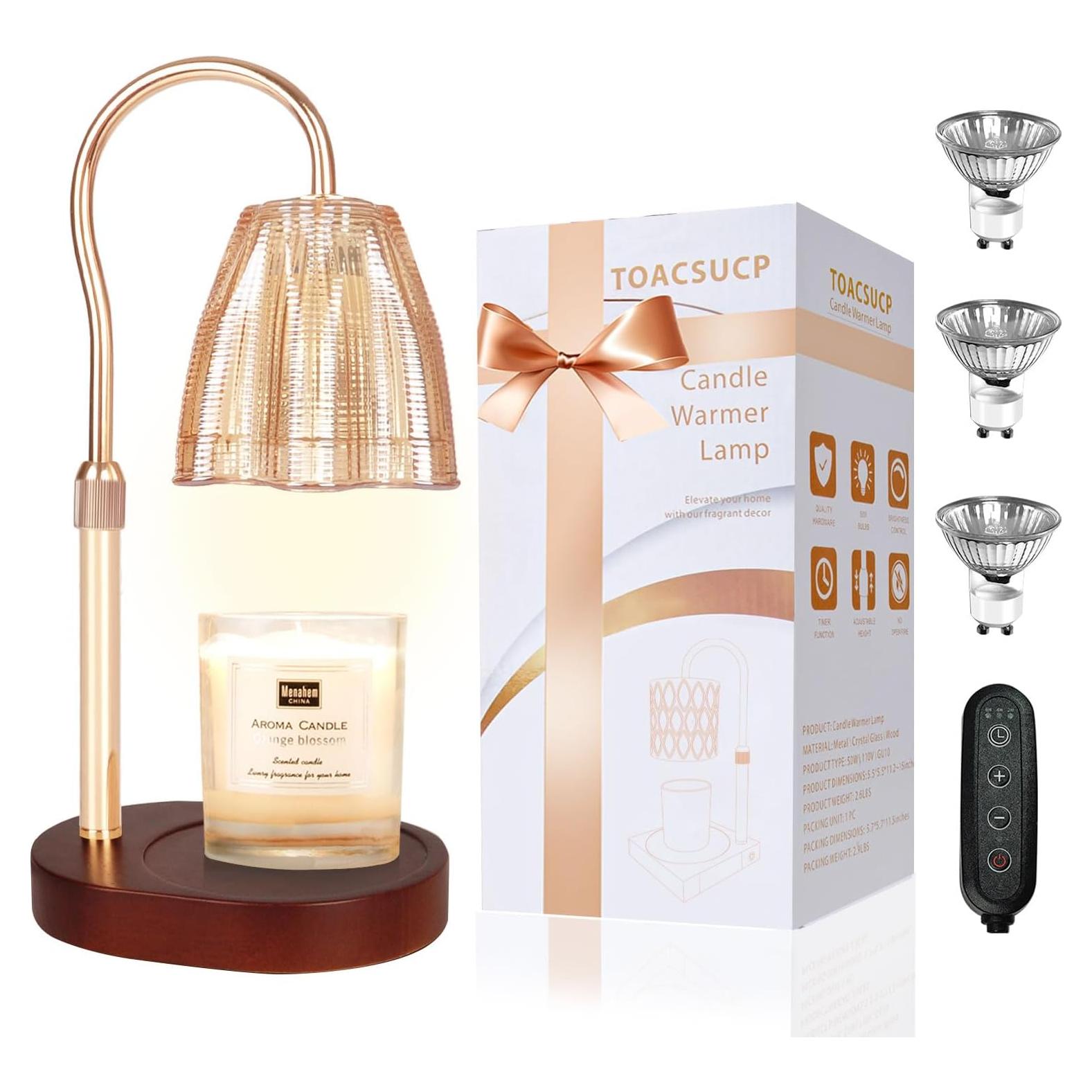 Lámpara Calentadora de Velas TOACSUCP Caoba Ajustable 3 Bombillas