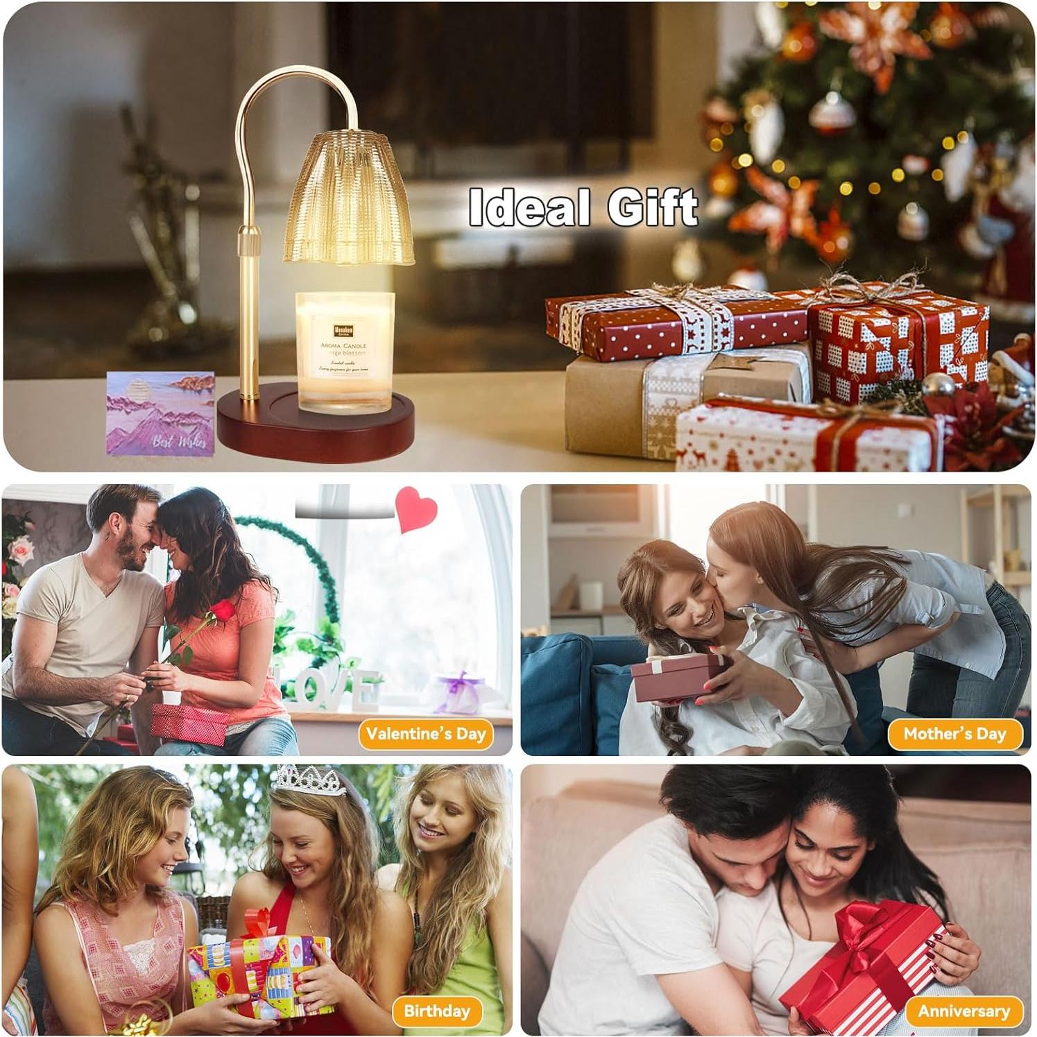 Lámpara Calentadora de Velas TOACSUCP Caoba Ajustable 3 Bombillas