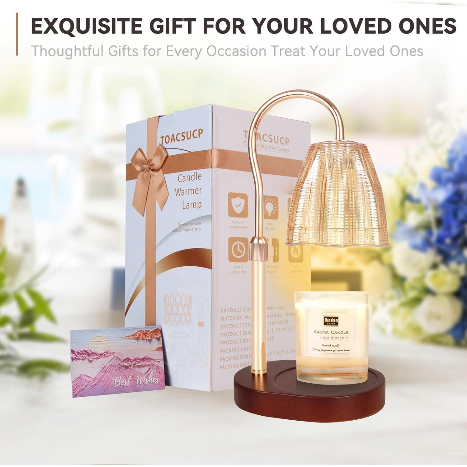 Lámpara Calentadora de Velas TOACSUCP Caoba Ajustable 3 Bombillas