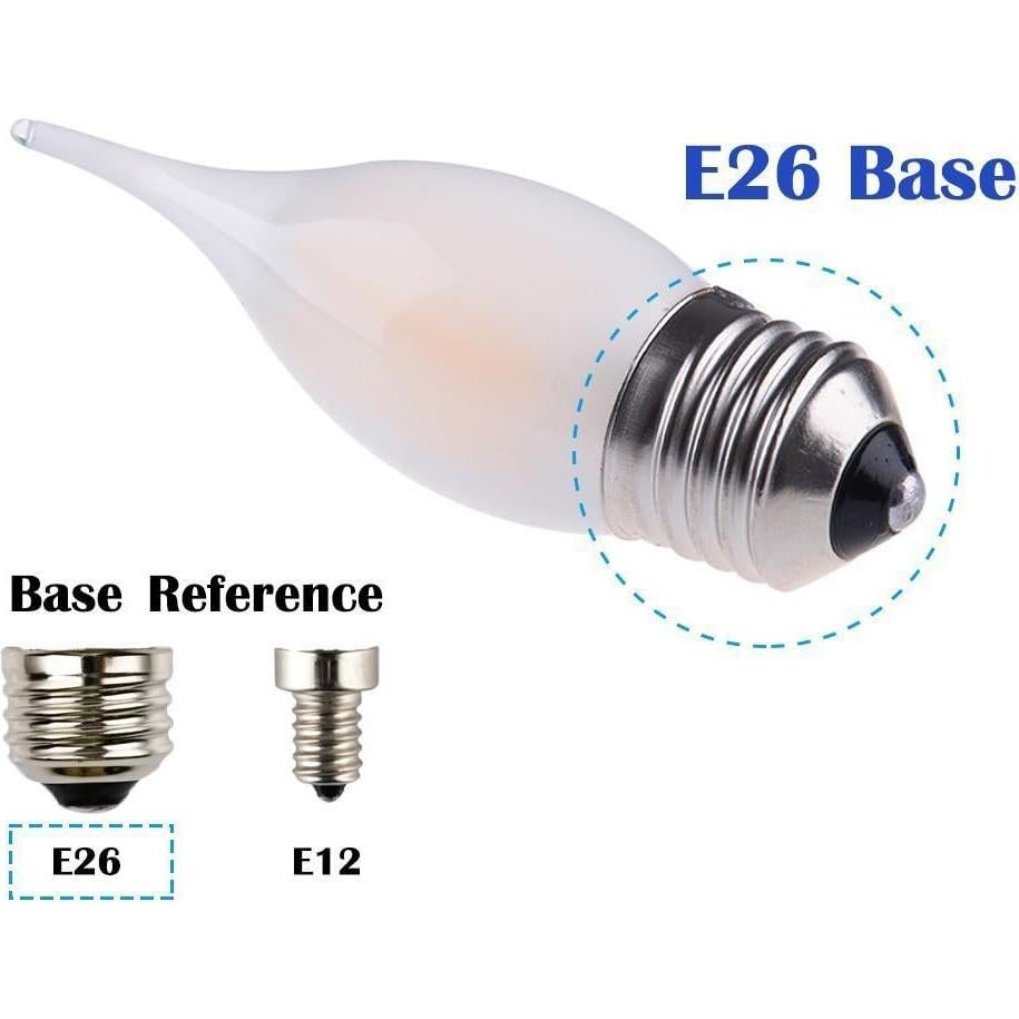 Bombilla LED Candelabra Opalray 2W Regulable 2700K - Paquete de 5