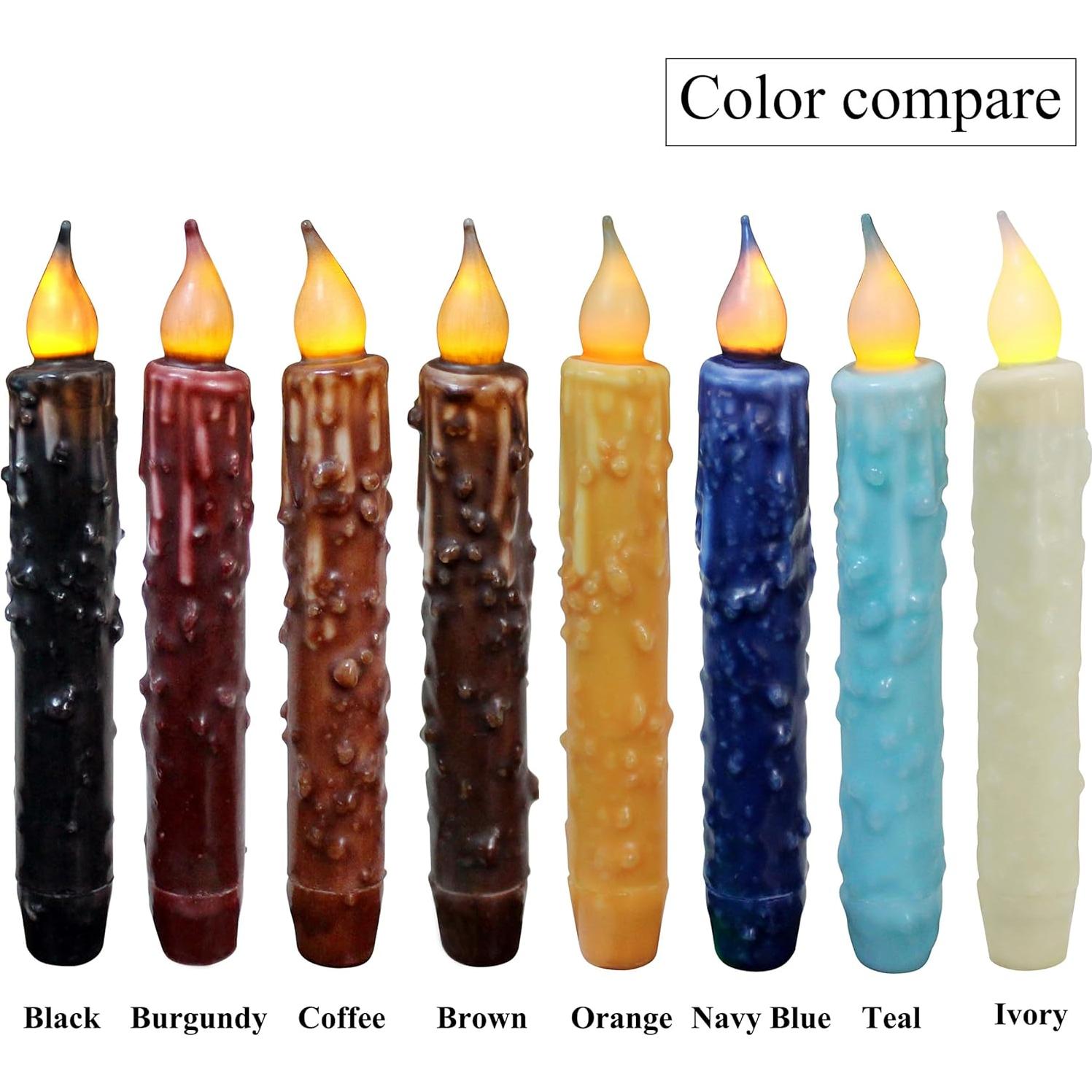 Velas Taper LED CVHOMEDECO 17.1 cm Sin Llama 3 PZS Café