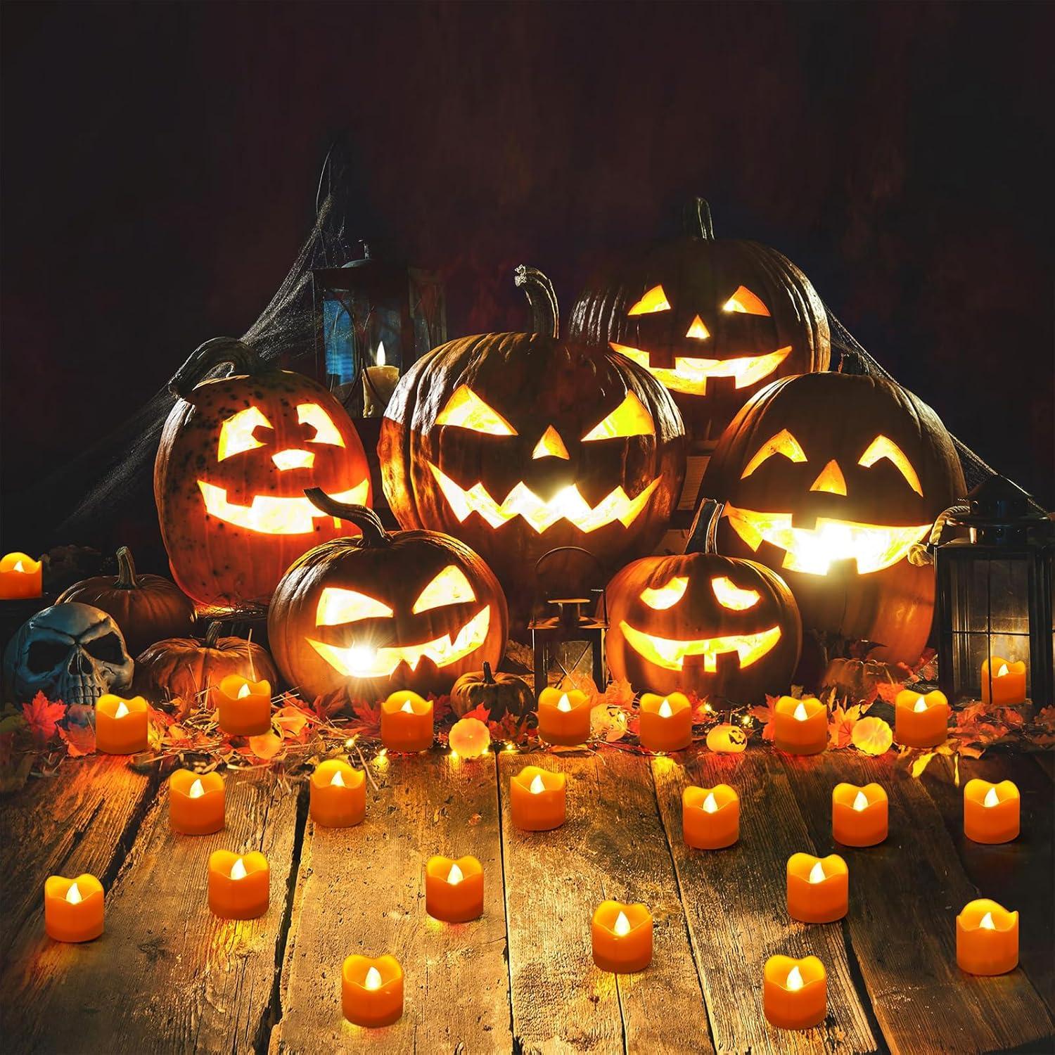 Velas LED Tealight Naranja Topstone con Temporizador y Control Remoto