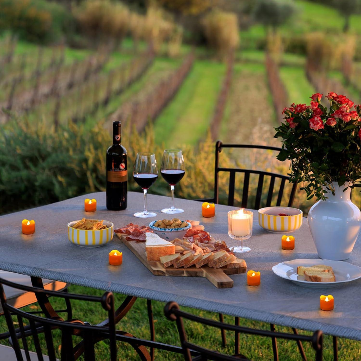 Velas LED Tealight Naranja Topstone con Temporizador y Control Remoto