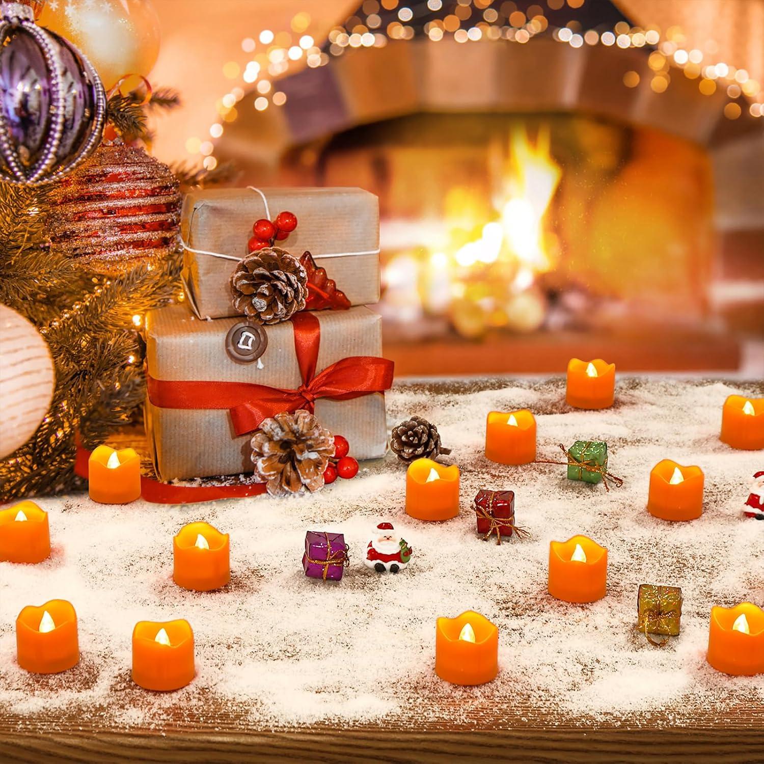 Velas LED Tealight Naranja Topstone con Temporizador y Control Remoto