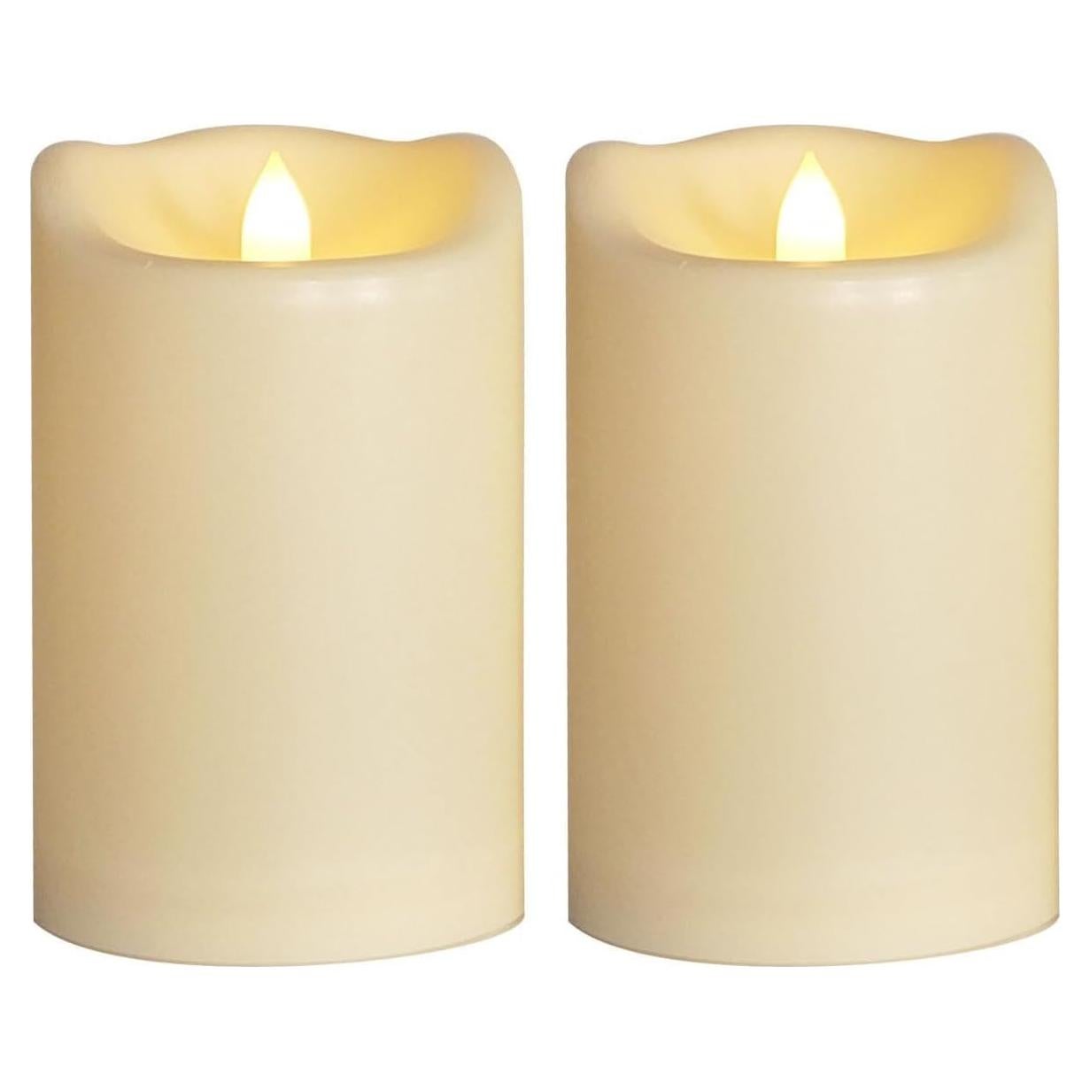 Vela LED de Pilar Impermeable Jingtech 10.16x15.24 cm Paquete de 2