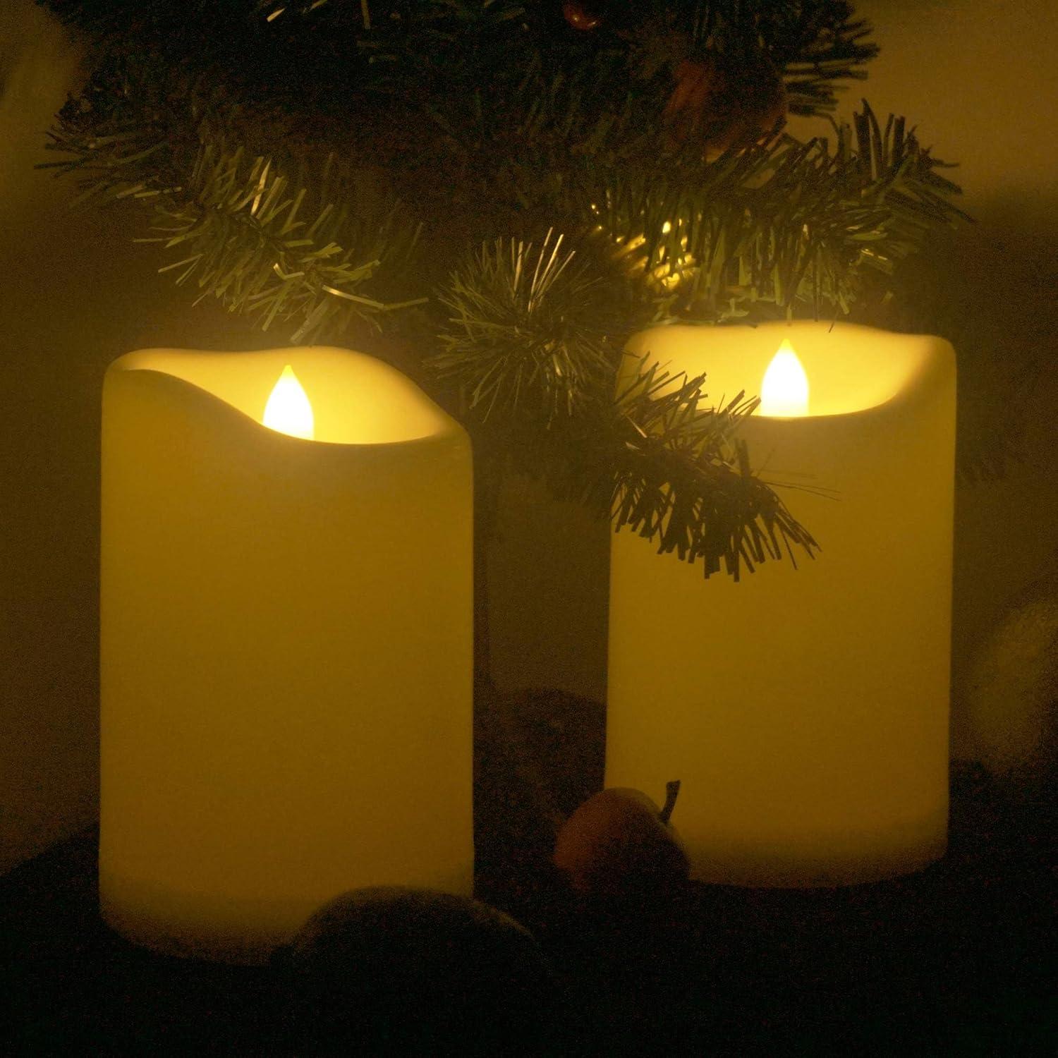 Vela LED de Pilar Impermeable Jingtech 10.16x15.24 cm Paquete de 2